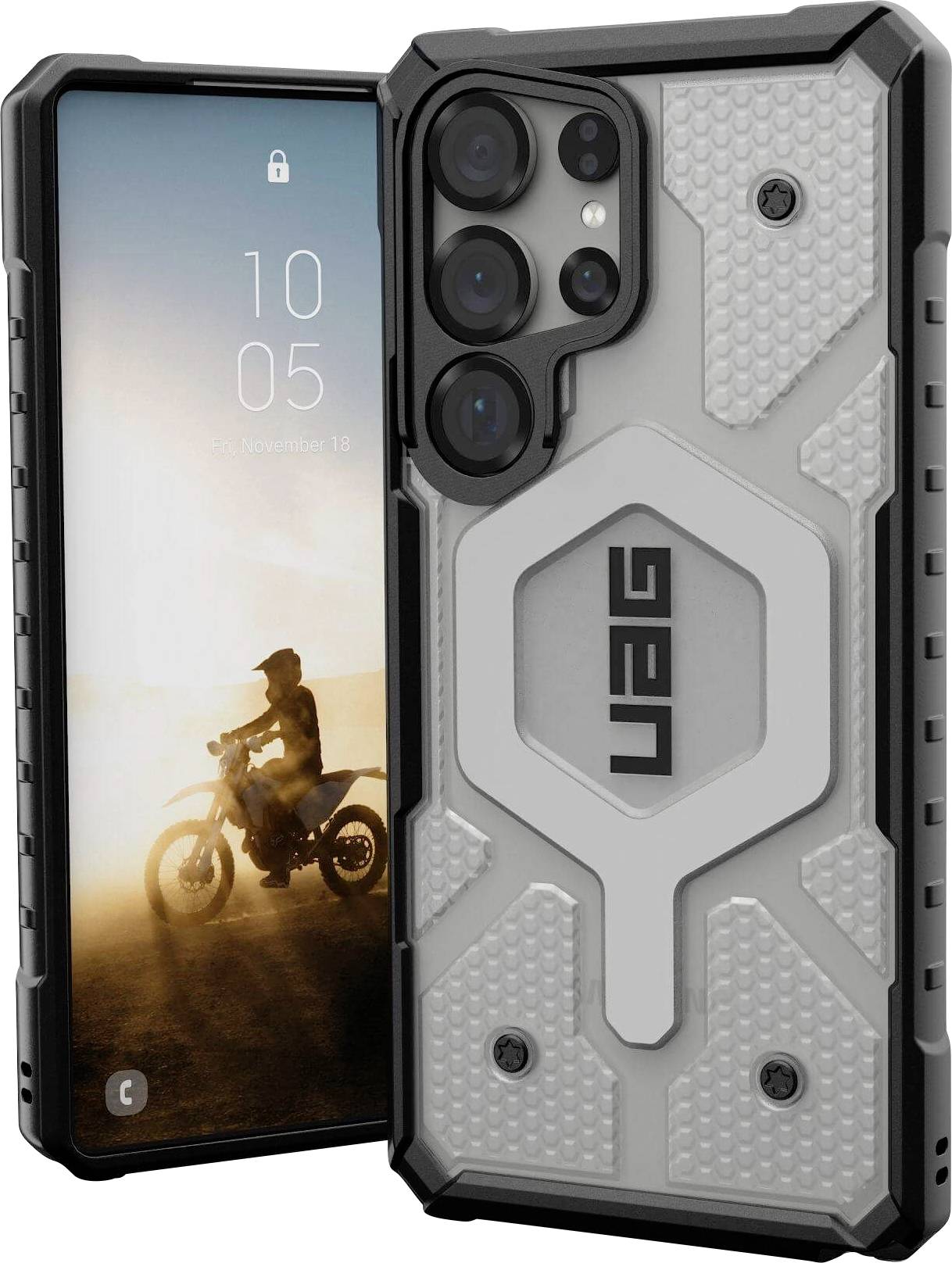 Urban Armor Gear Pathfinder Outdoorcase Samsung Galaxy S25 Ultra Transparent Induktives Laden, Stoßfest 214483114333