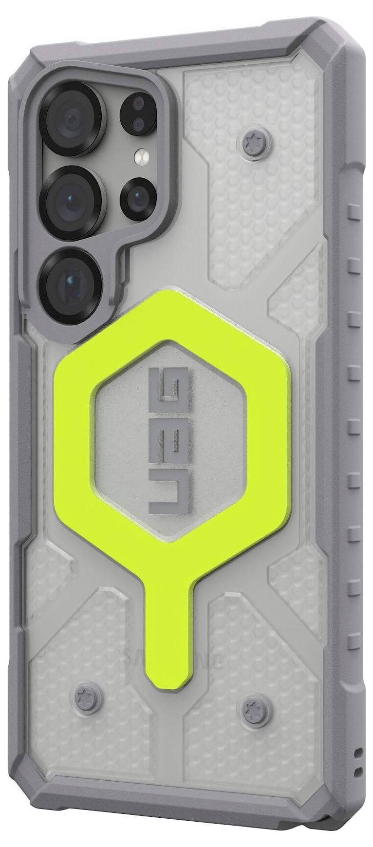 Urban Armor Gear Pathfinder Outdoorcase Samsung Galaxy S25 Ultra Neon, Transparent Induktives Laden, Mit Handschlaufe, Stoßfest 2144831BV01
