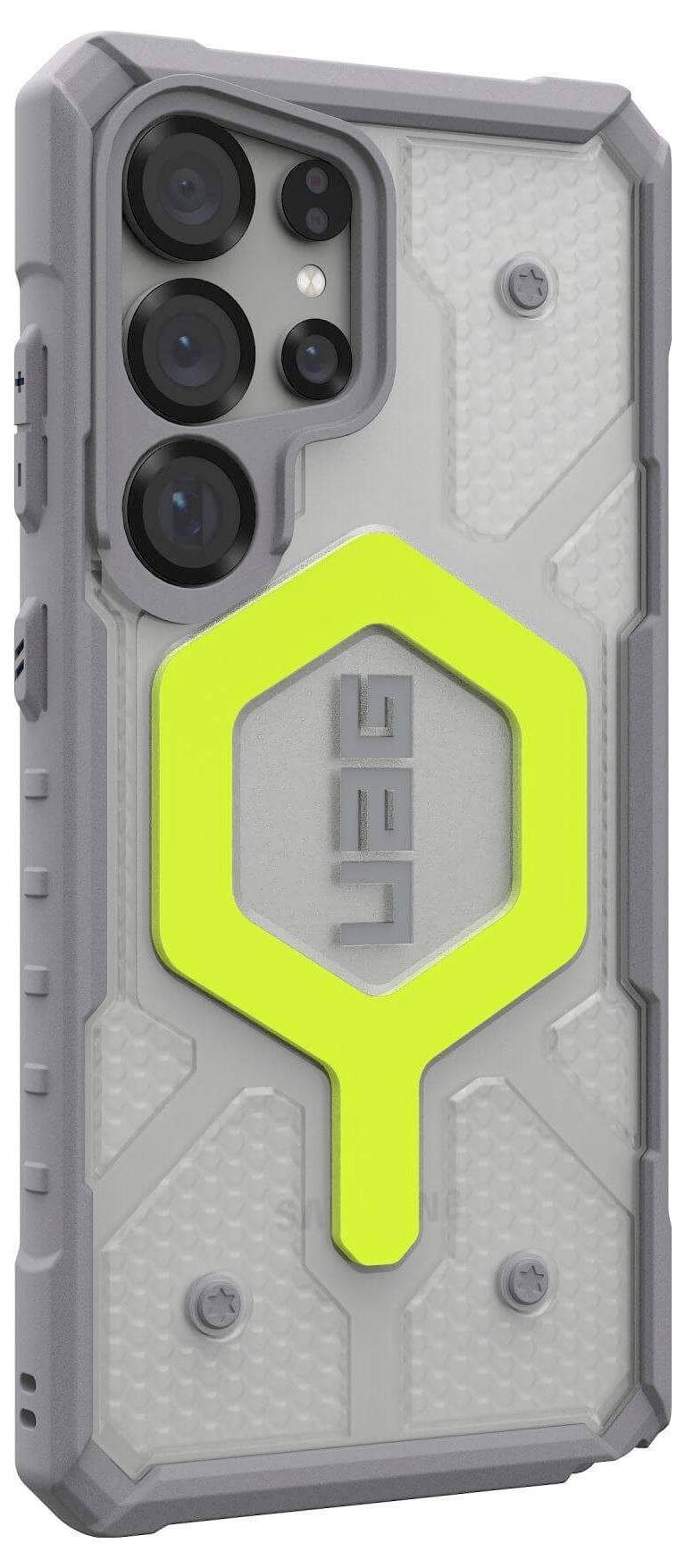 Urban Armor Gear Pathfinder Outdoorcase Samsung Galaxy S25 Ultra Neon, Transparent Induktives Laden, Mit Handschlaufe, Stoßfest 2144831BV01