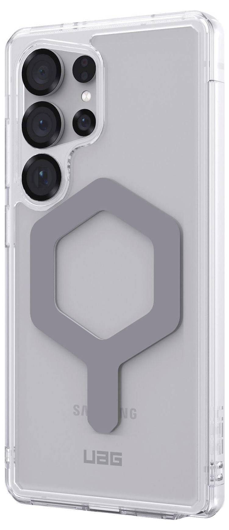 Urban Armor Gear Plyo Pro Backcover Samsung Galaxy S25 Ultra Transparent, Silber Induktives Laden, Stoßfest 214486114333