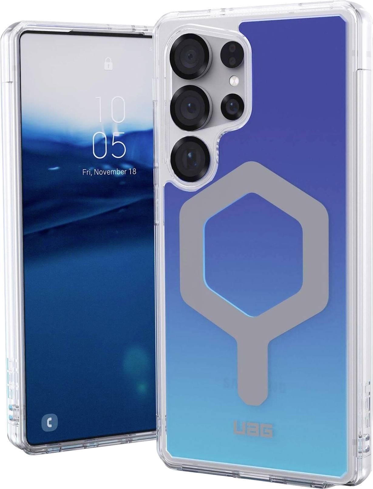 Urban Armor Gear Plyo Pro Backcover Samsung Galaxy S25 Ultra Blau, Ombré Induktives Laden, Stoßfest 214486115E5E
