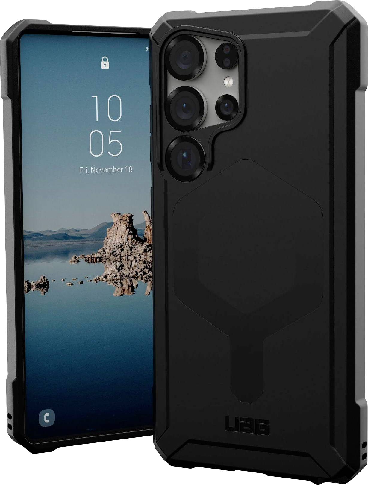 Urban Armor Gear Essential Armor Outdoorcase Samsung Galaxy S25 Ultra Schwarz Induktives Laden 214492114040