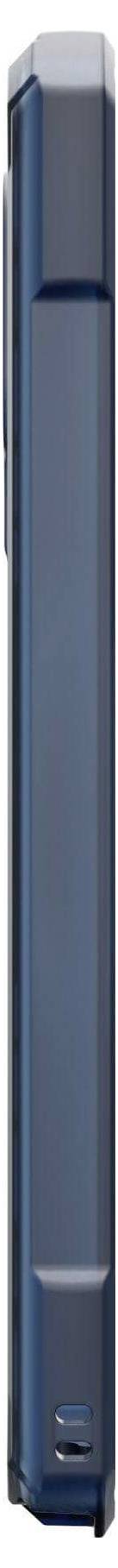 Smartphone in dunkler Farbe, seitlich geschlossen dargestellt, mit sichtbarem seitlichen Knopf.