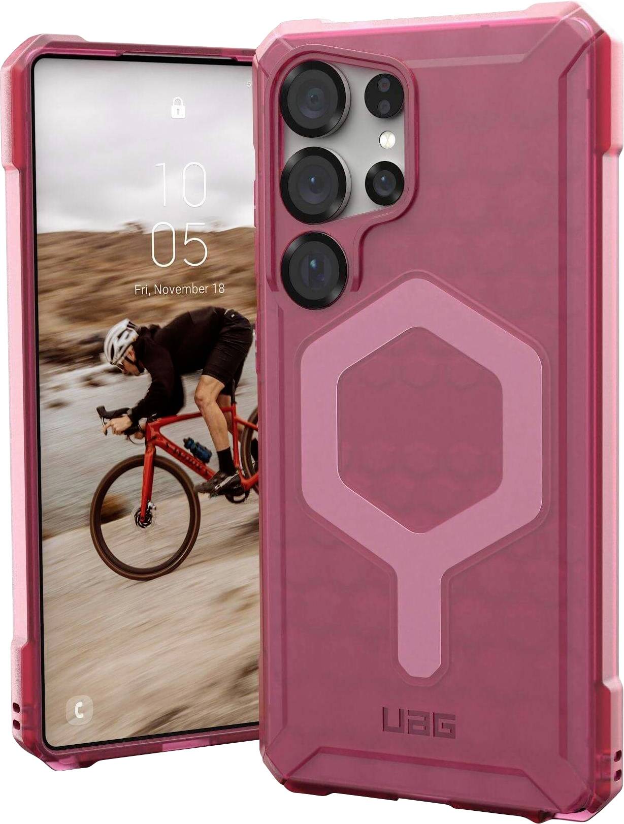 Urban Armor Gear Essential Armor Outdoorcase Samsung Galaxy S25 Ultra Pink, Transparent Induktives Laden 214492119292