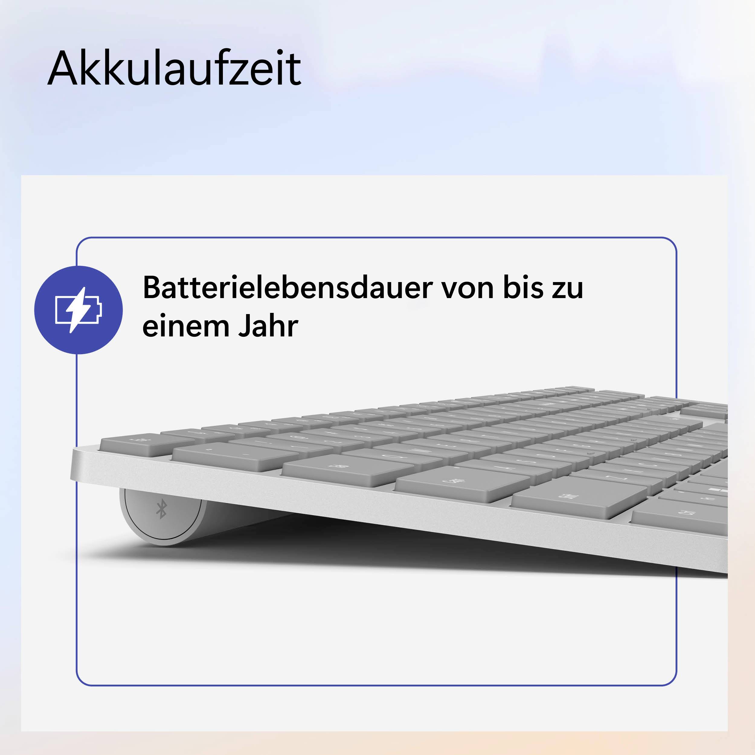 Microsoft MS Srfc Keyboard Bluetooth gray DE COMM Tablet-Tastatur Passend für Marke (Tablet): Microsoft Android™, Apple iOS®
