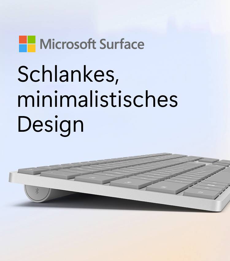 Microsoft MS Srfc Keyboard Bluetooth gray DE COMM Tablet-Tastatur Passend für Marke (Tablet): Microsoft Android™, Apple iOS®