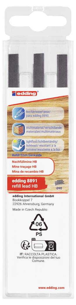 Edding HB Graphit 6er-Pack 4-8891-6090 Ersatzspitze Schwarz 1 Set