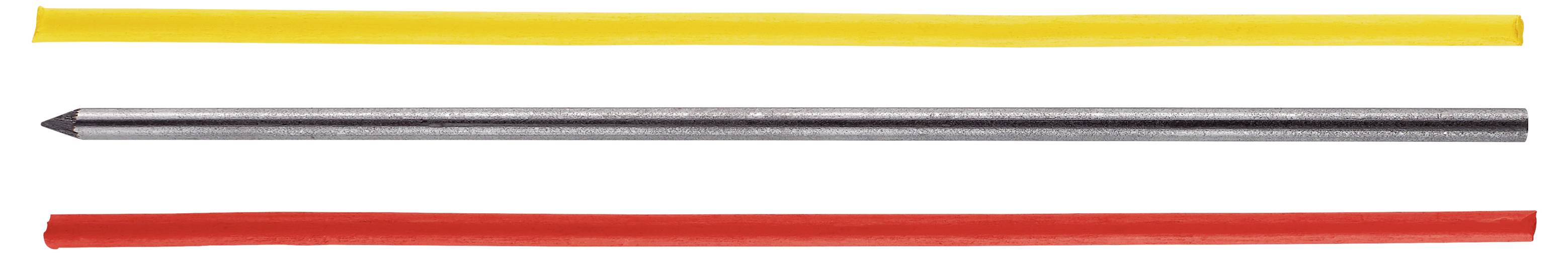 Drei horizontale Balken: eine gelbe Linie oben, eine graue/metallische Linie in der Mitte und eine rote Linie unten.