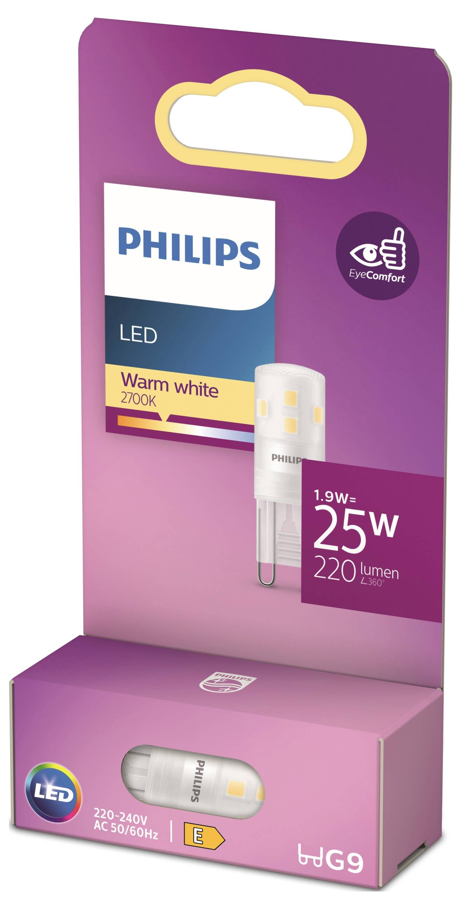 Philips LED 929003790501 LED EEK E (A - G) G9 Spezialform 2W = 25W Warmweiß (Ø x L) 14mm x 43mm 1St.