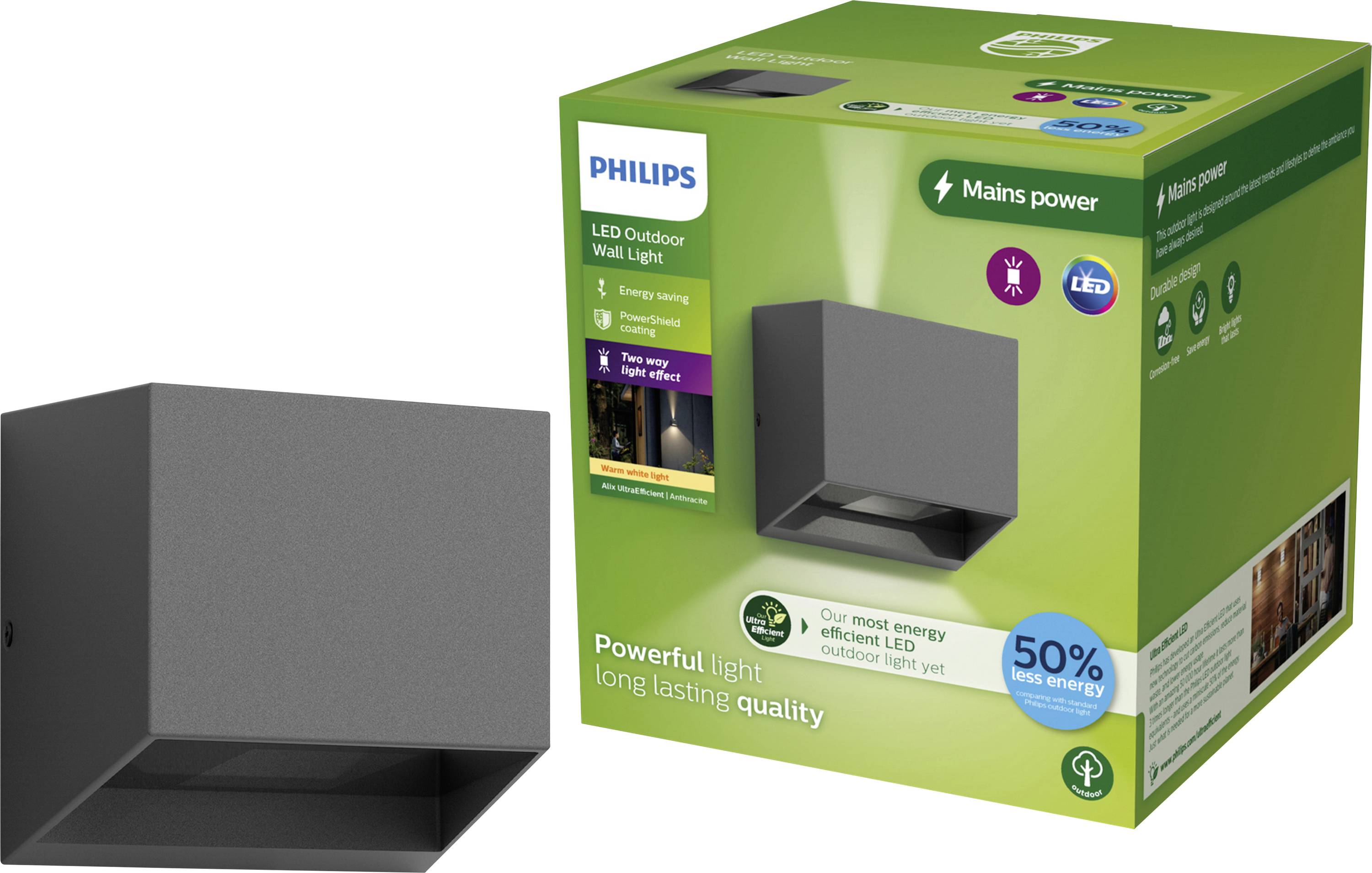 Philips LED Alix 929004140901 LED-Außenwandleuchte LED 8.6W Anthrazit