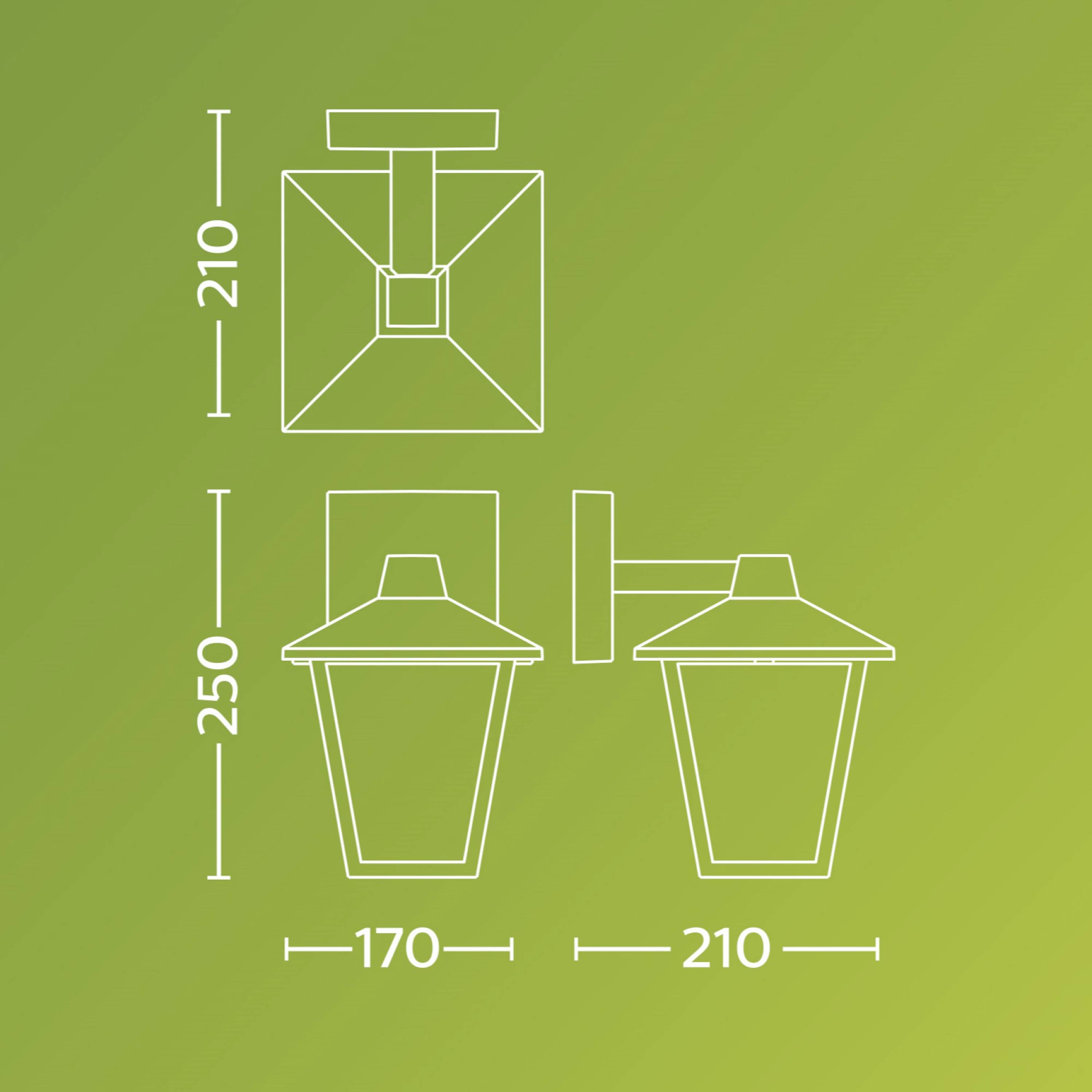 Philips LED Kinno 929004141201 Außenwandleuchte E27 Schwarz