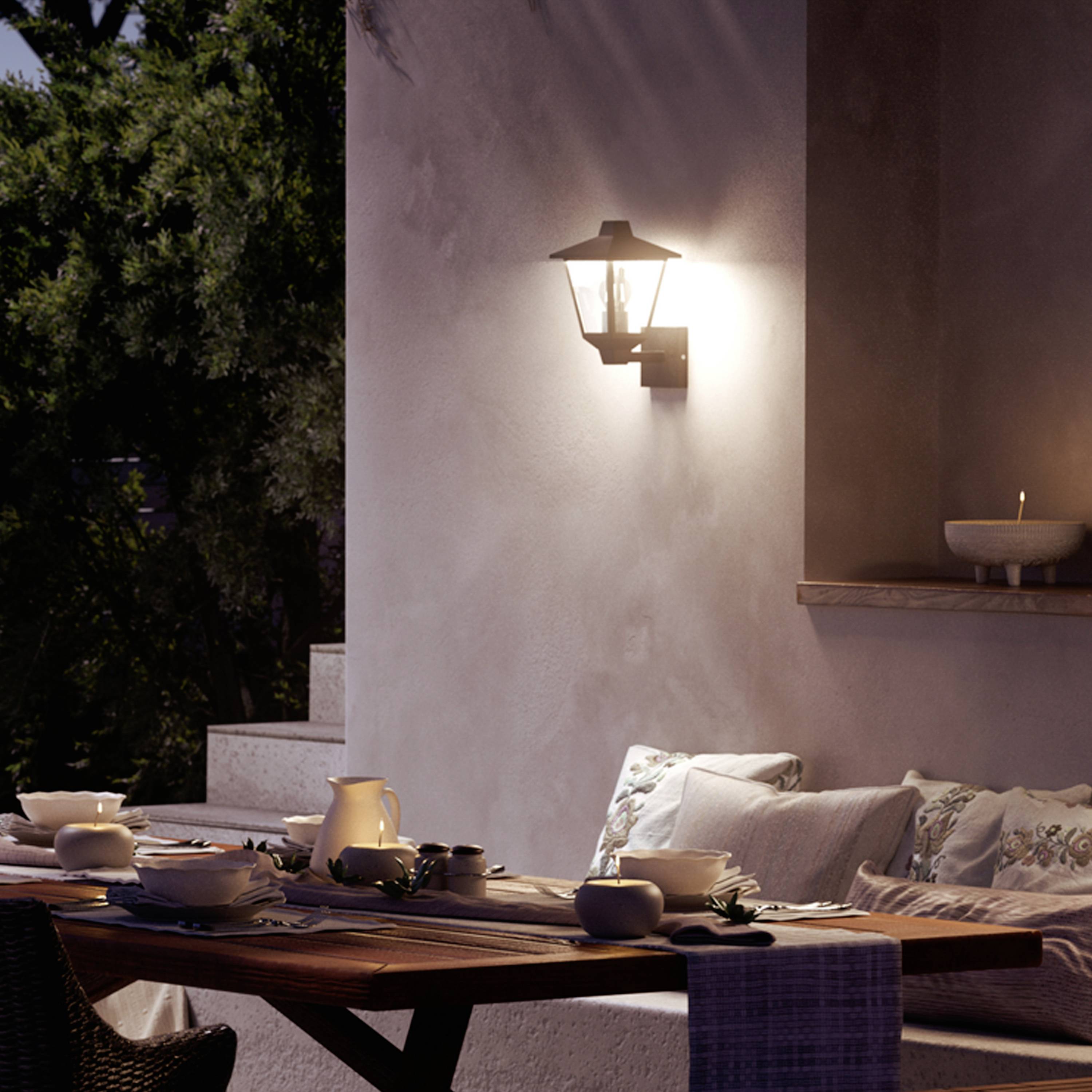 Philips LED Kinno 929004141301 Außenwandleuchte E27 Schwarz