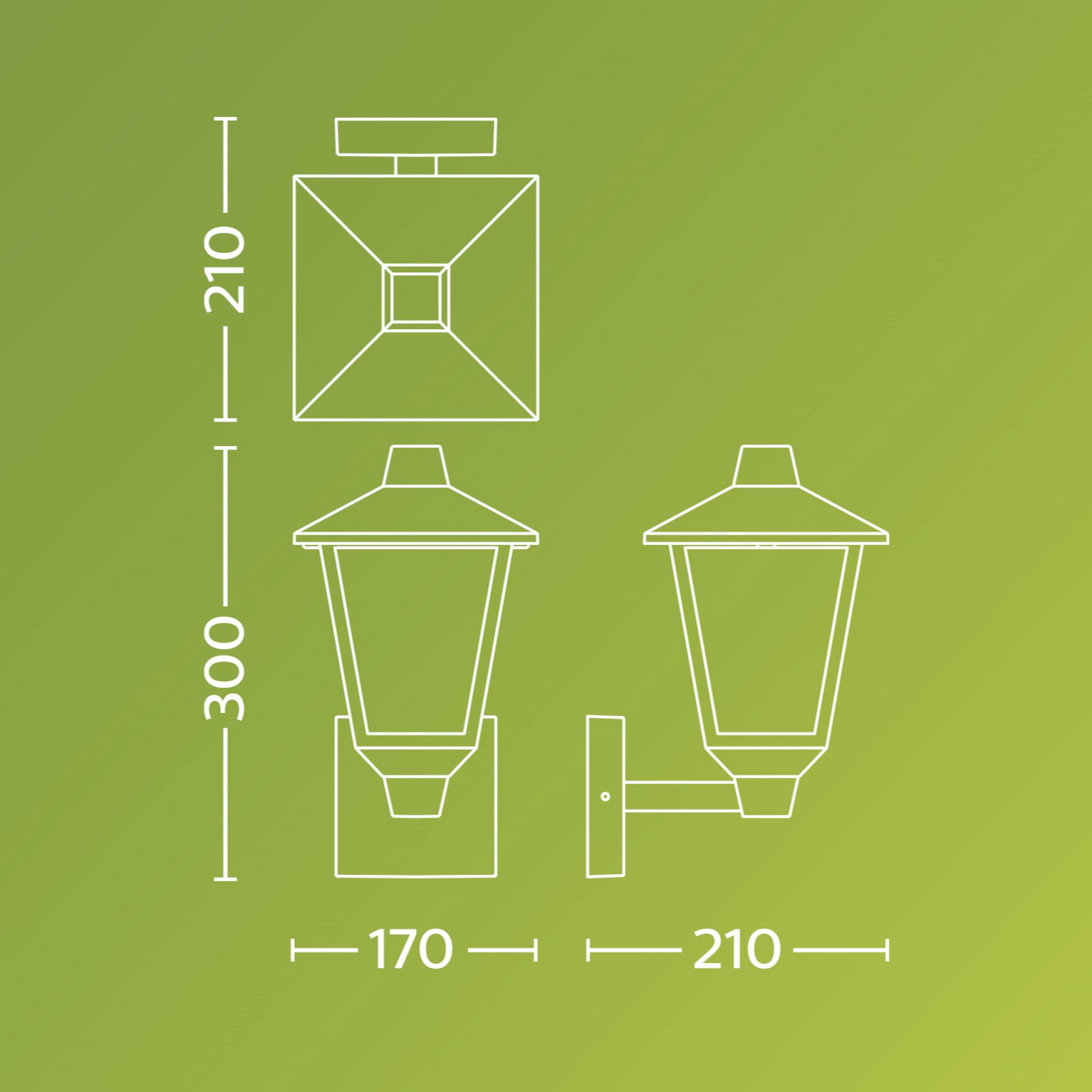 Philips LED Kinno 929004141301 Außenwandleuchte E27 Schwarz
