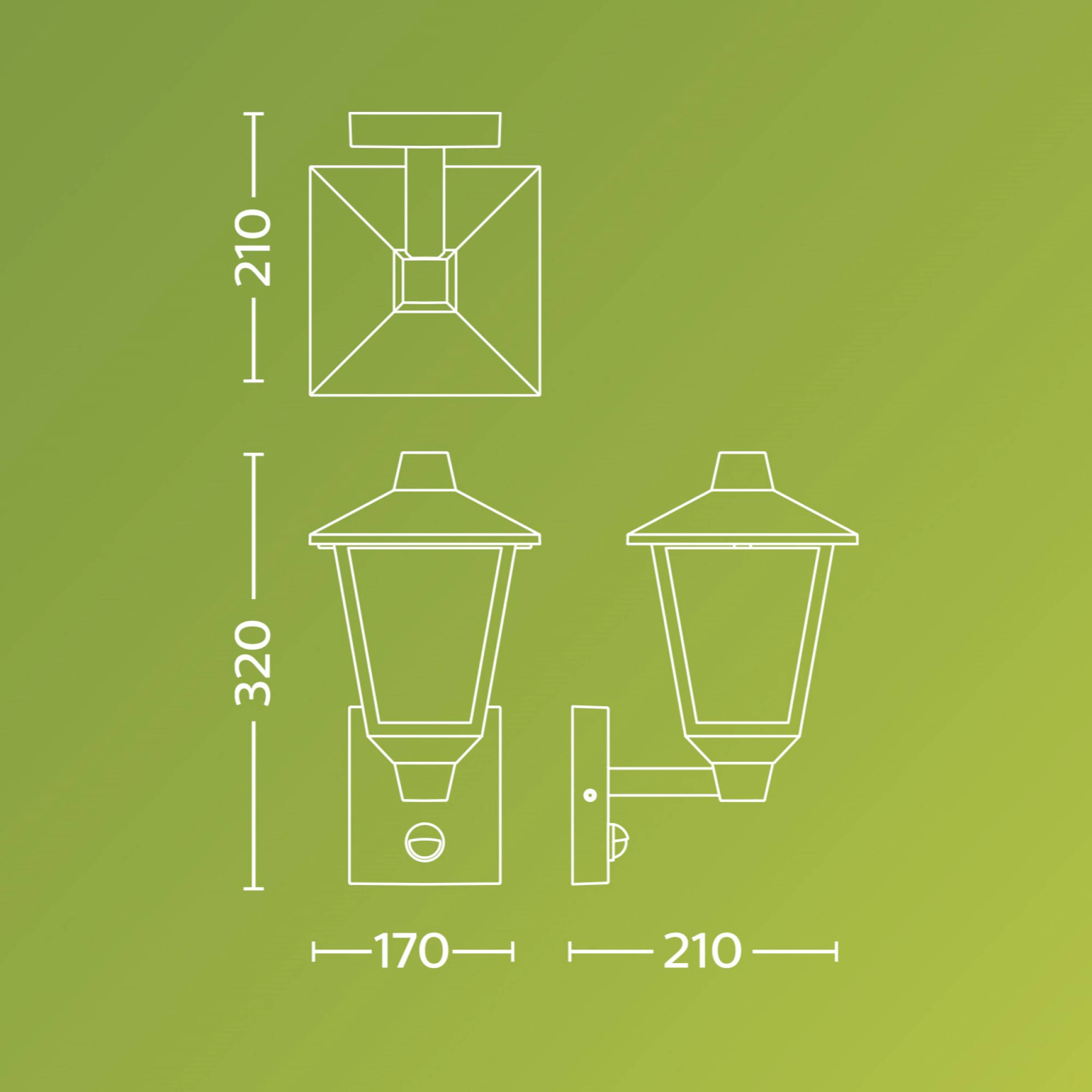 Philips LED Kinno 929004141401 Außenwandleuchte E27 Schwarz
