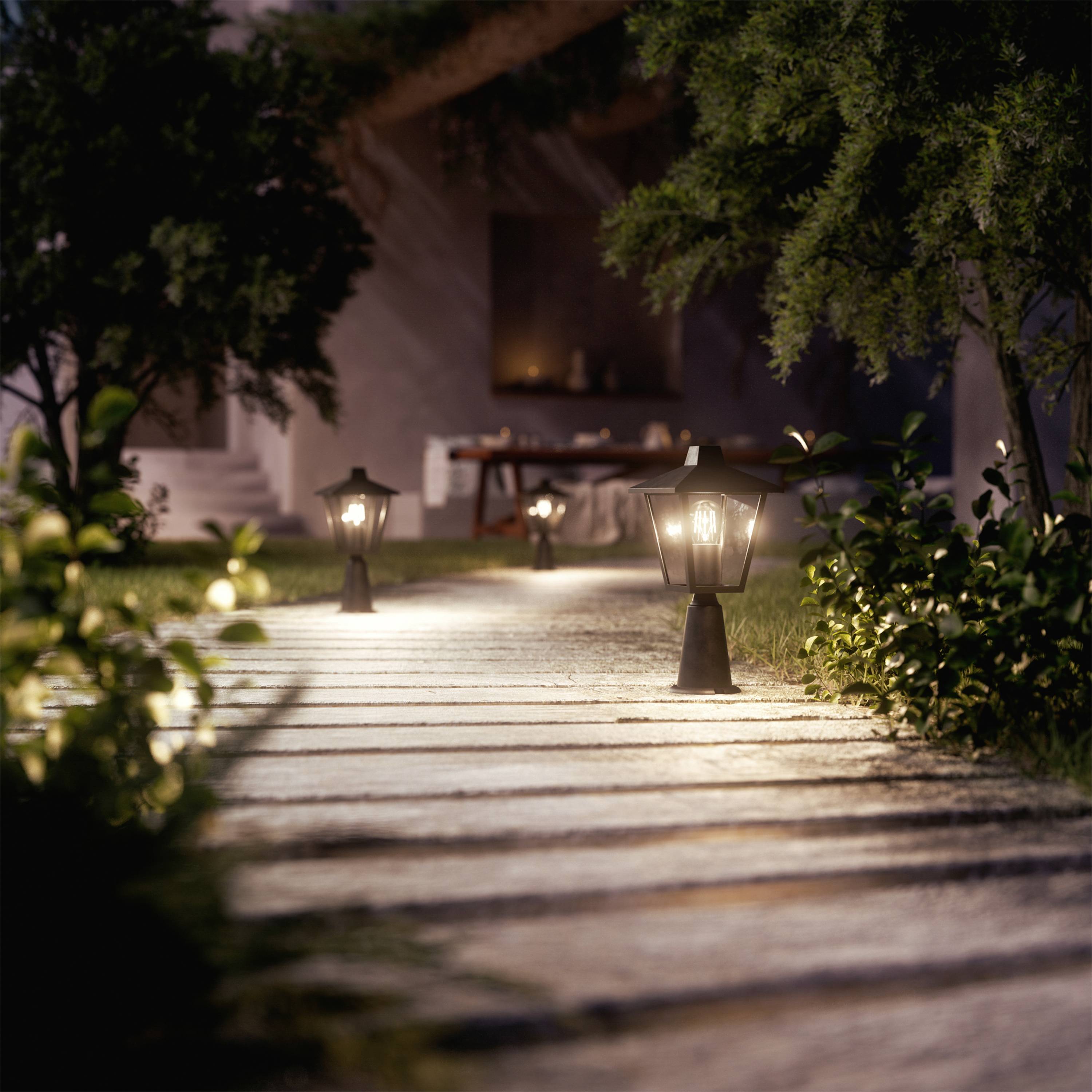 Philips LED 929004141501 Kinno Außenstandleuchte E27 Schwarz