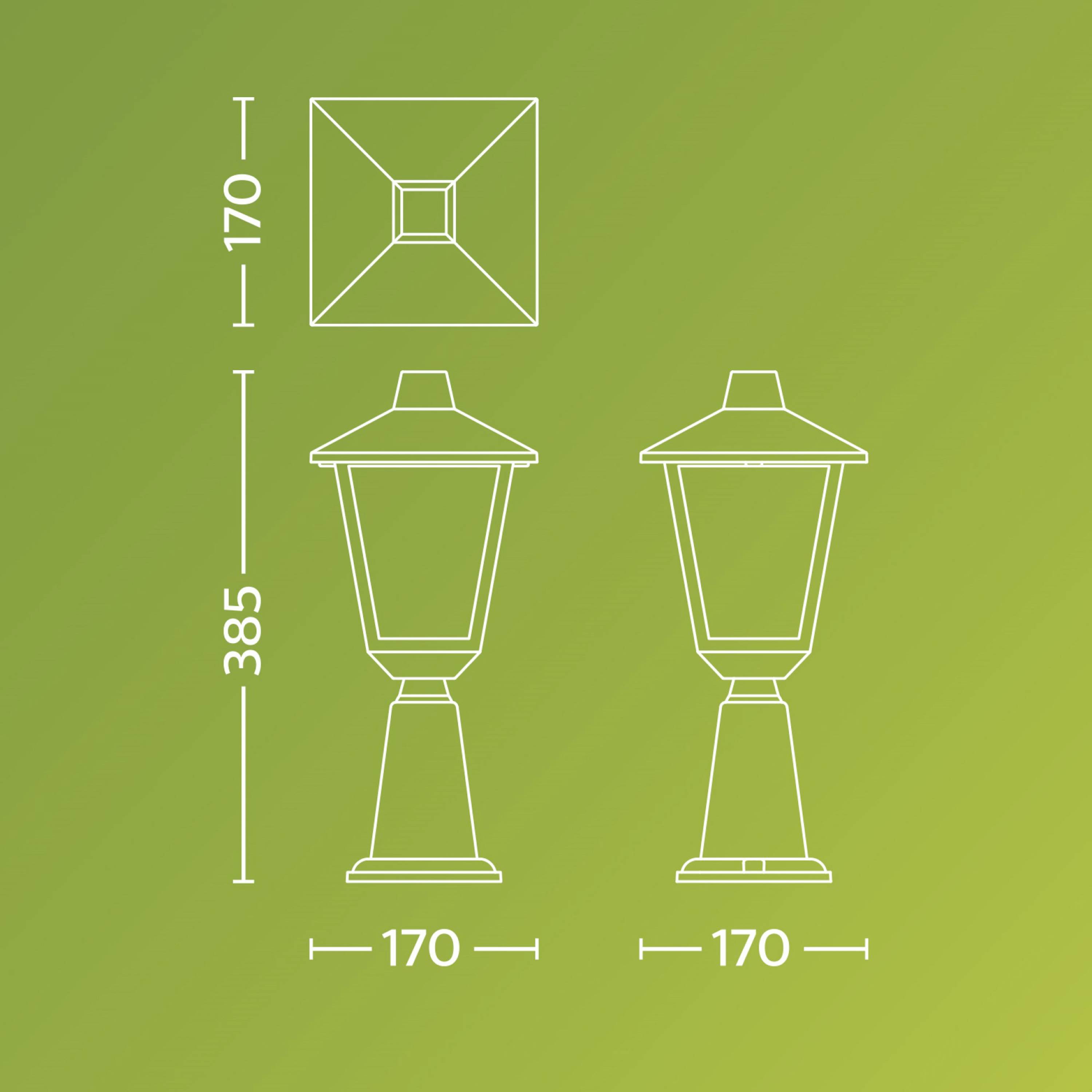Philips LED 929004141501 Kinno Außenstandleuchte E27 Schwarz