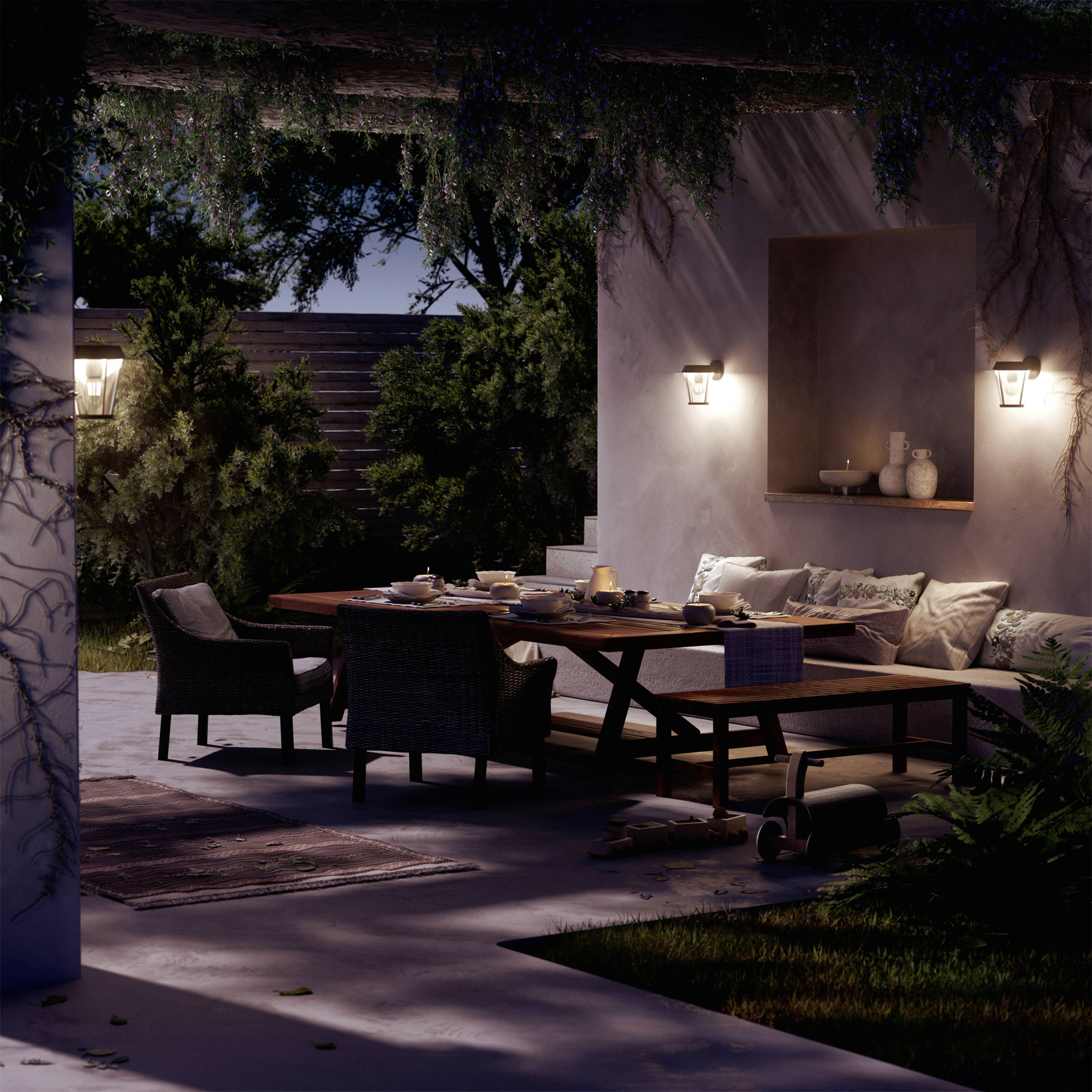 Philips LED Sunera 929004141601 Außenwandleuchte E27 Schwarz