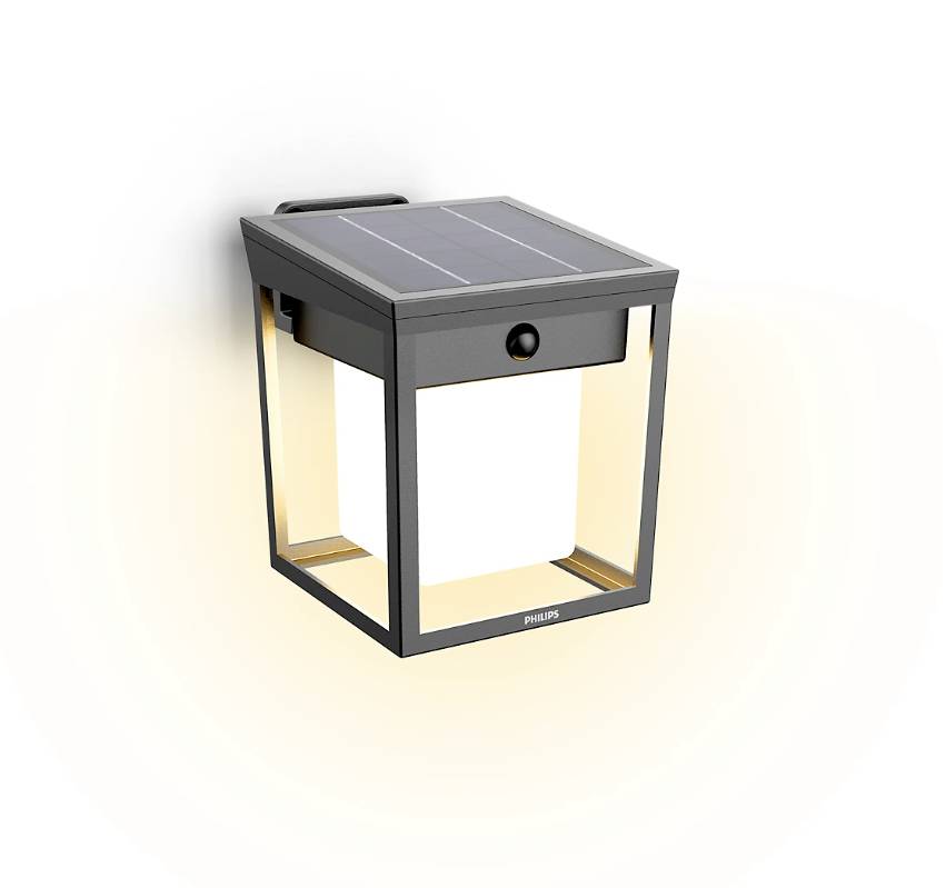 Philips LED Blaise 929004631501 Solar-Außenwandleuchte mit Bewegungsmelder LED 1.5W Anthrazit