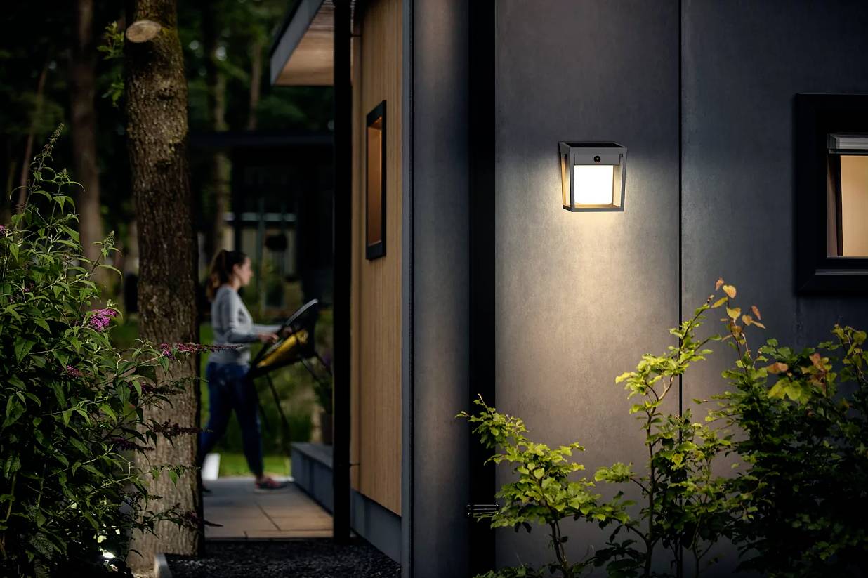 Philips LED Blaise 929004631501 Solar-Außenwandleuchte mit Bewegungsmelder LED 1.5W Anthrazit