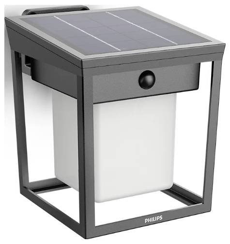 Philips LED Blaise 929004631501 Solar-Außenwandleuchte mit Bewegungsmelder LED 1.5 W Anthrazit