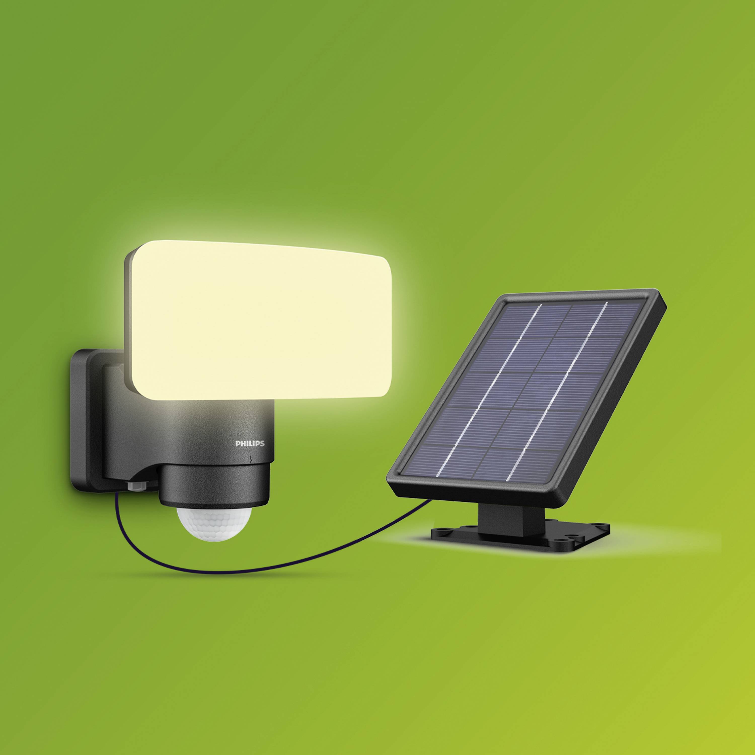 Philips LED Tylus 929004632301 Solar-Außenwandleuchte mit Bewegungsmelder LED 6W Schwarz