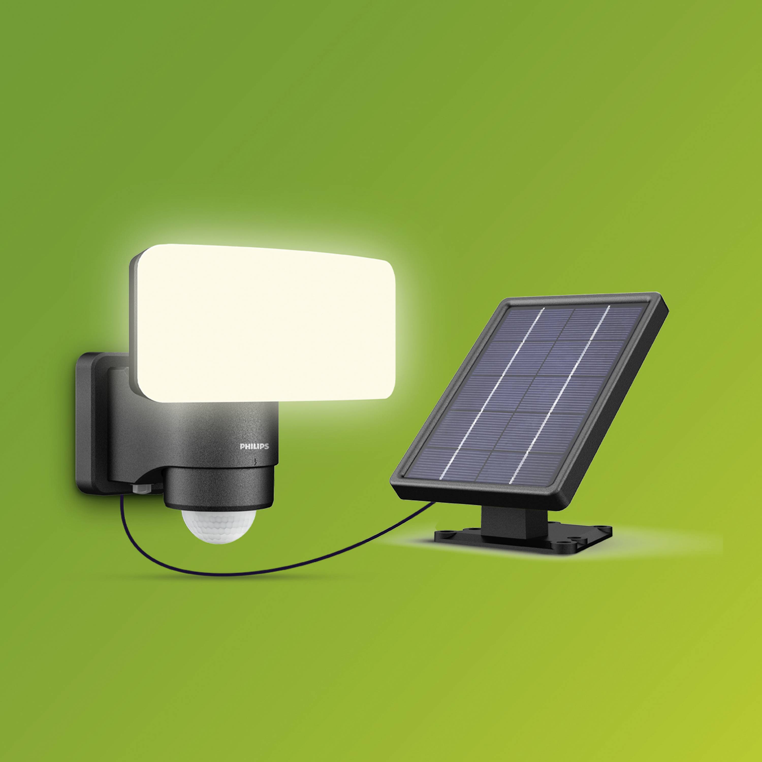 Philips LED Tylus 929004632401 Solar-Außenwandleuchte mit Bewegungsmelder LED 6W Schwarz