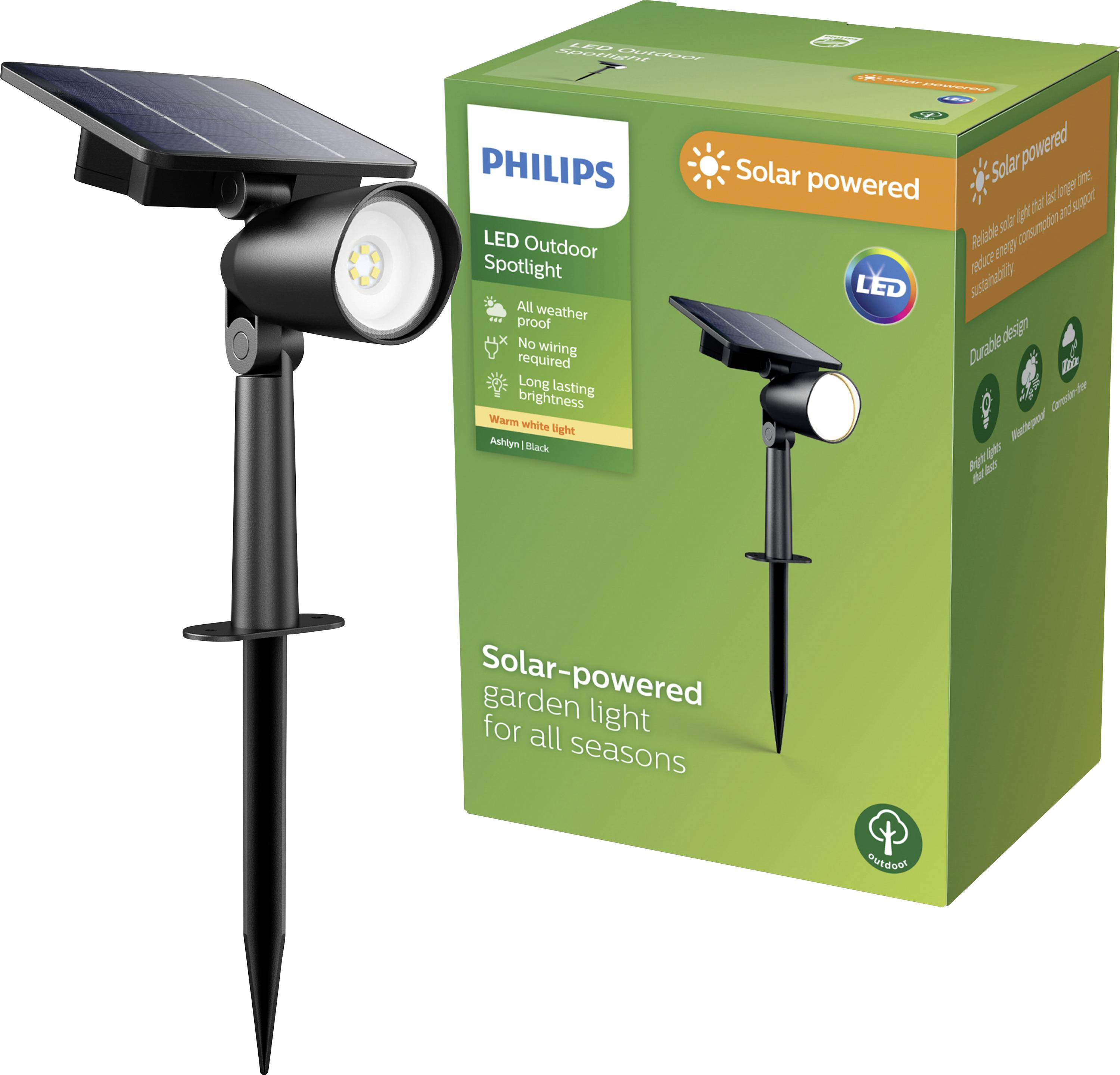 Philips LED 929004632501 Ashlyn Solar-Außenstandleuchte LED LED fest eingebaut 1.4W Schwarz