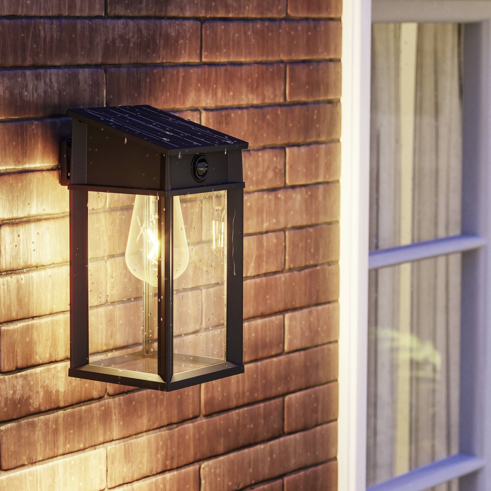 Philips LED Geri 929004632601 Solar-Außenwandleuchte mit Bewegungsmelder LED 3.2W Schwarz