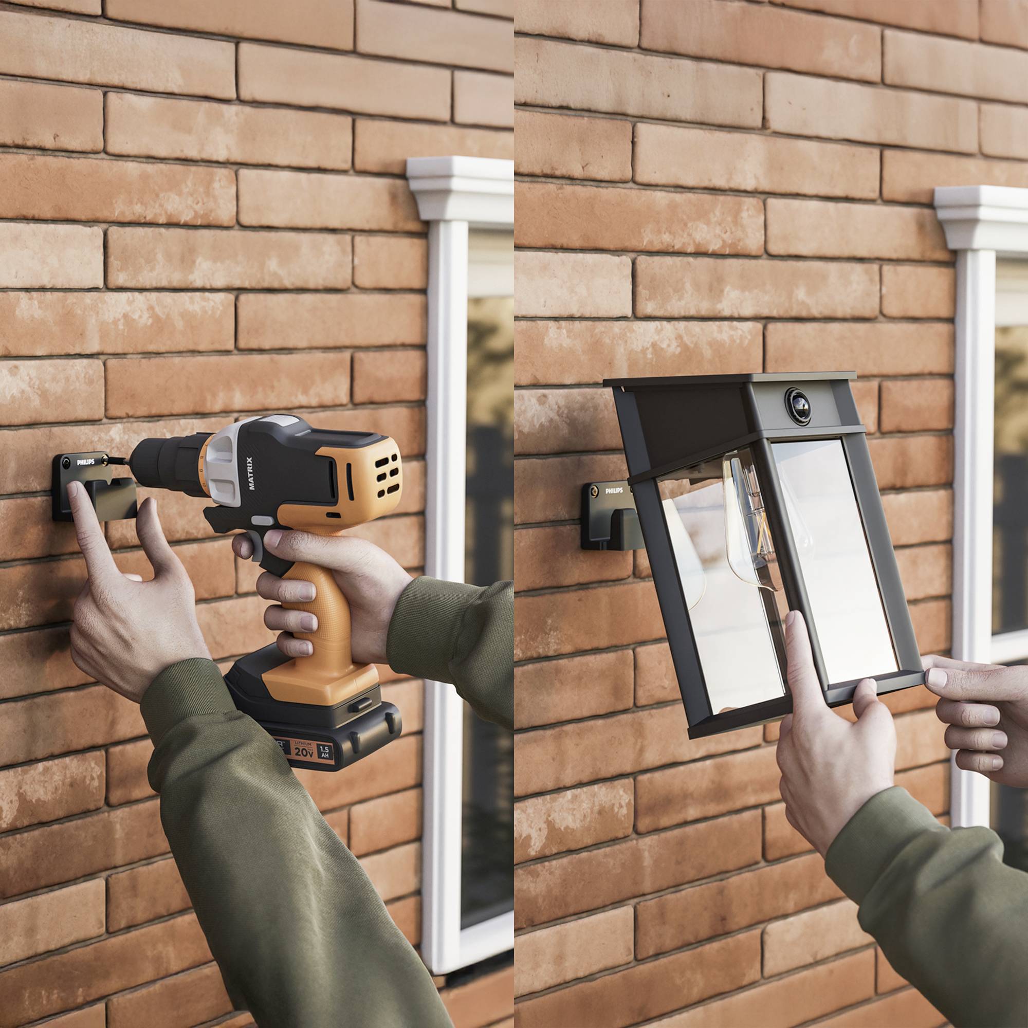 Philips LED Geri 929004632601 Solar-Außenwandleuchte mit Bewegungsmelder LED 3.2W Schwarz