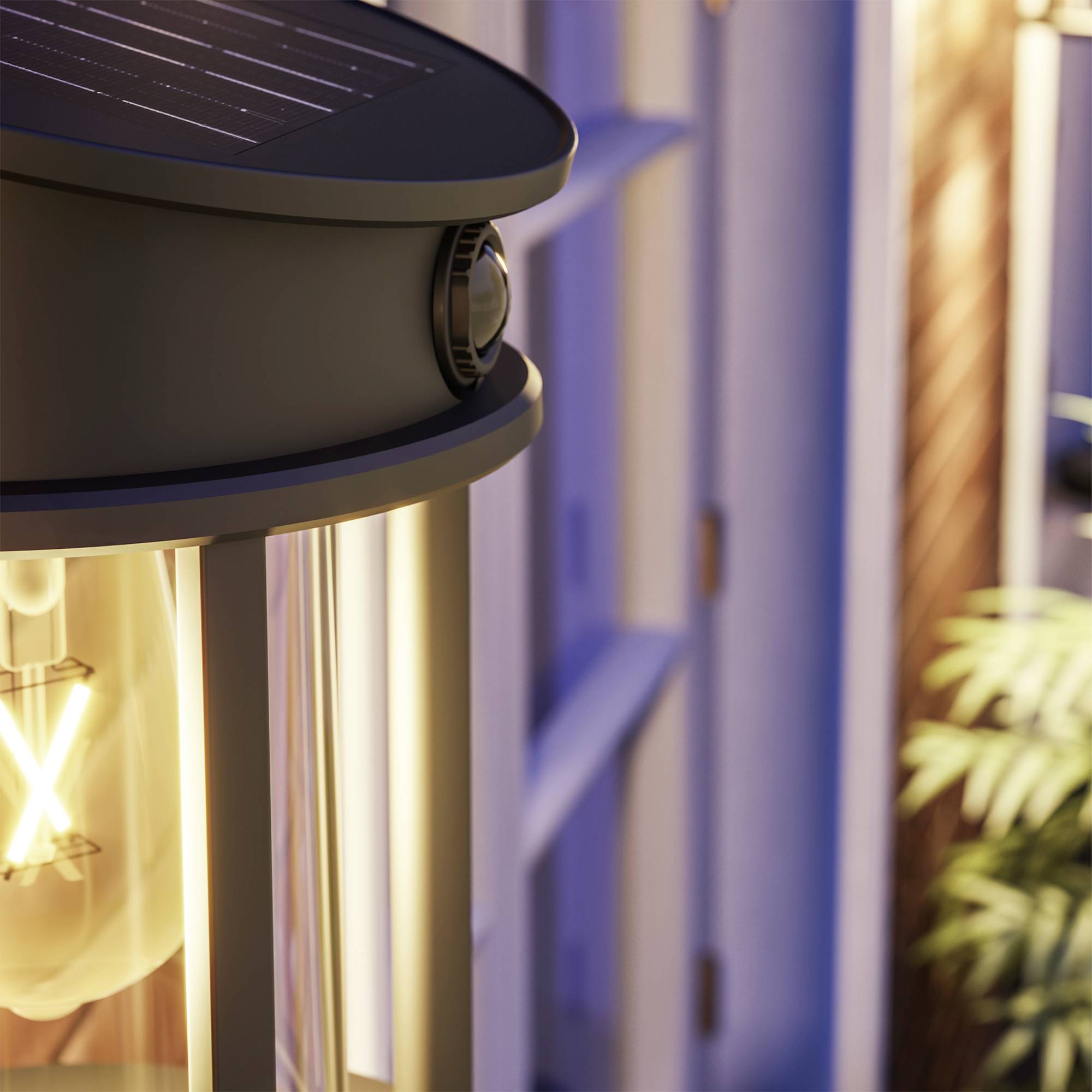 Philips LED Geri 929004633001 Solar-Außenwandleuchte mit Bewegungsmelder LED 3.2 W Schwarz