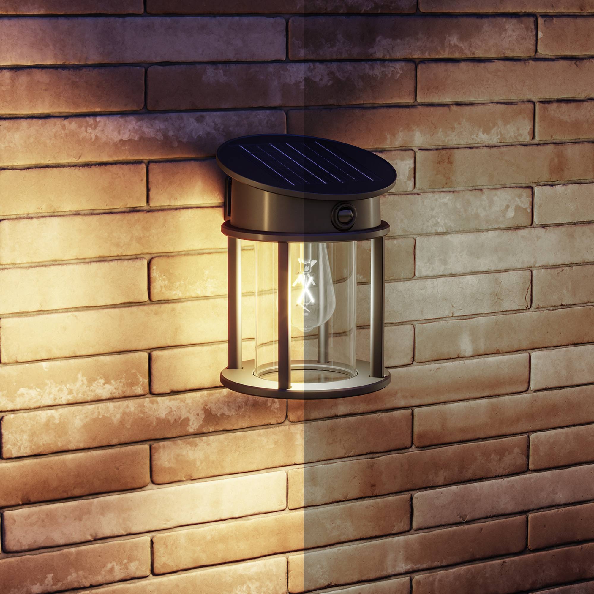 Philips LED Geri 929004633001 Solar-Außenwandleuchte mit Bewegungsmelder LED 3.2W Schwarz