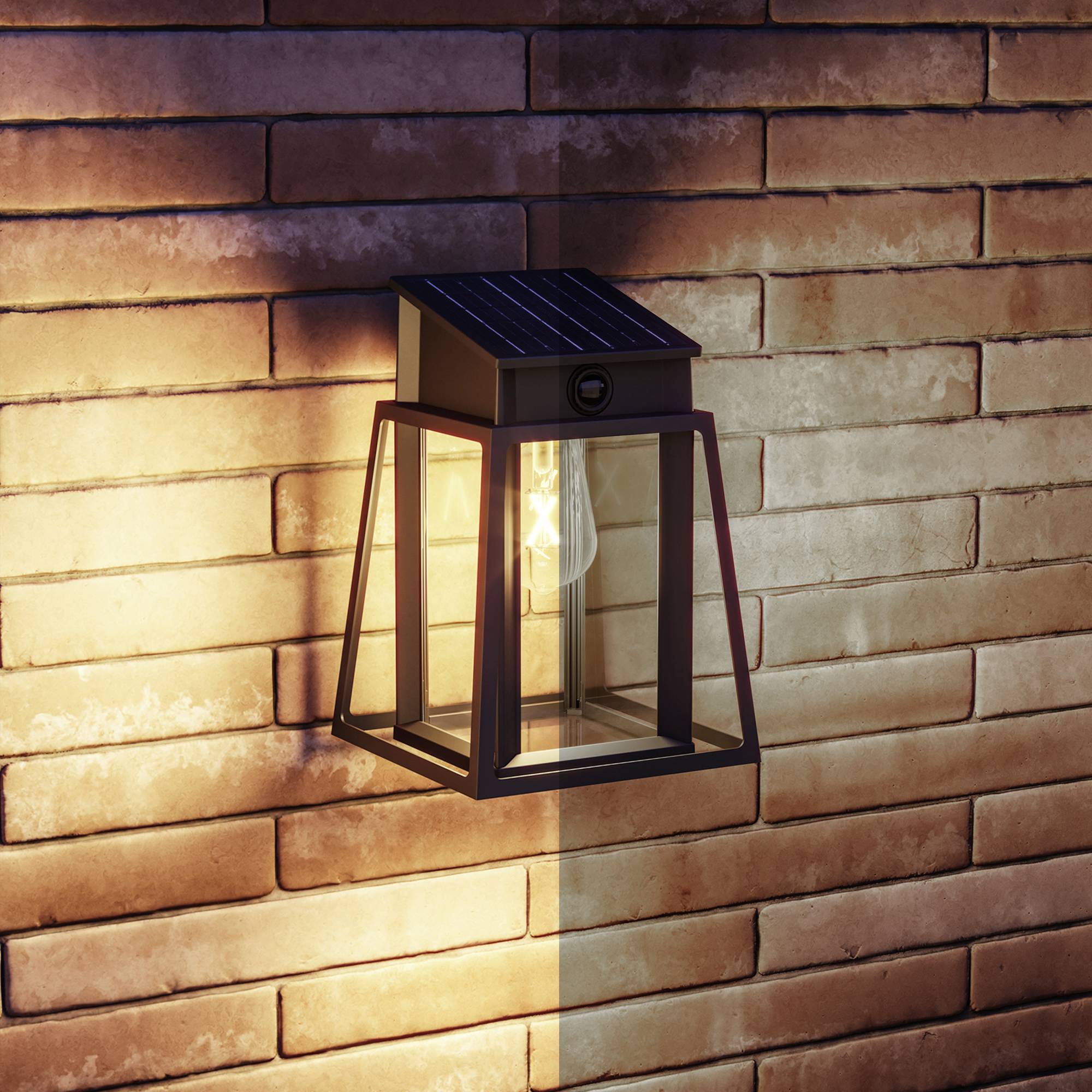 Philips LED Lysin 929004632801 Solar-Außenwandleuchte mit Bewegungsmelder LED 3.2W Schwarz