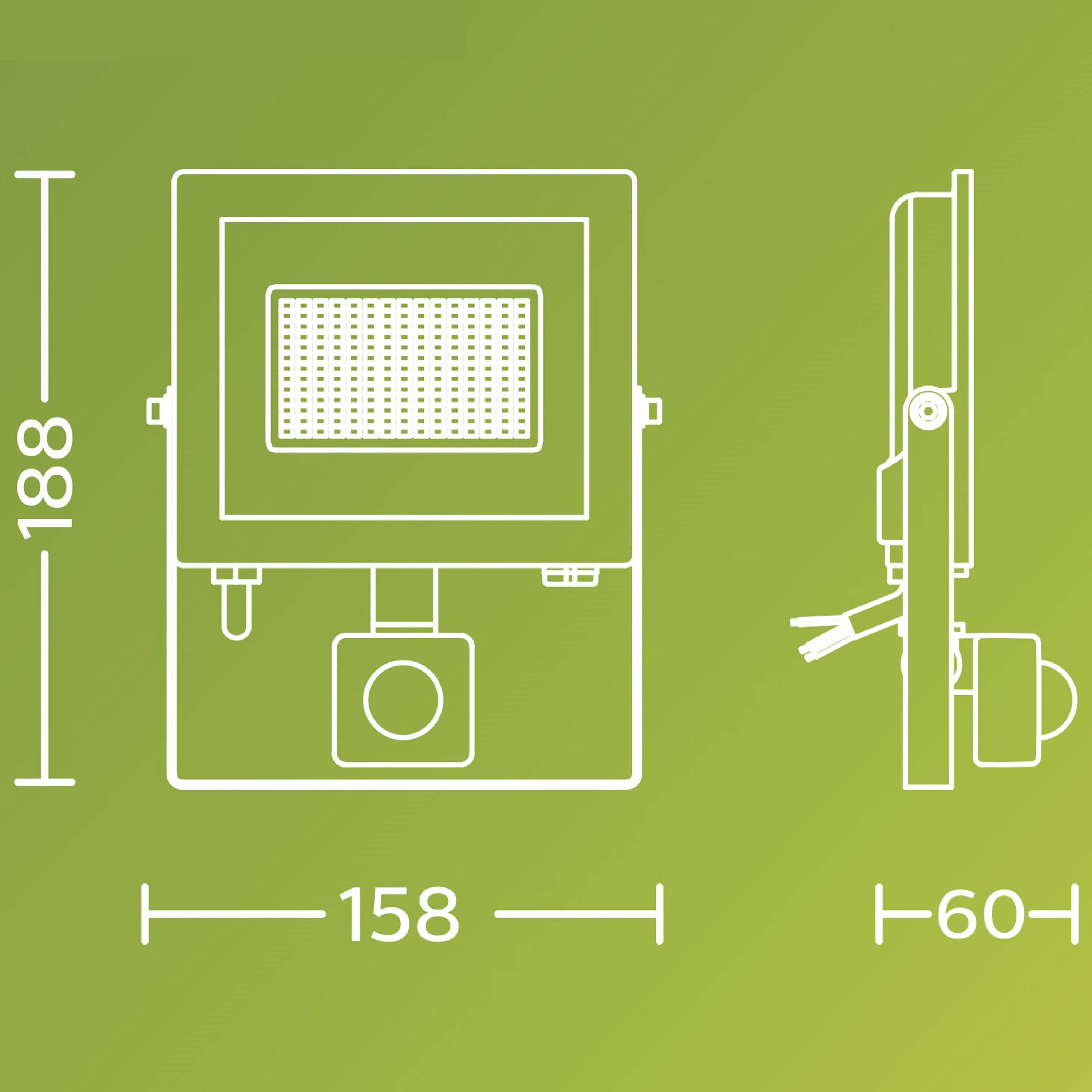 Philips LED Lois 929004643301 LED-Außenstrahler mit Bewegungsmelder 14W Leuchtfarben: Kaltweiß