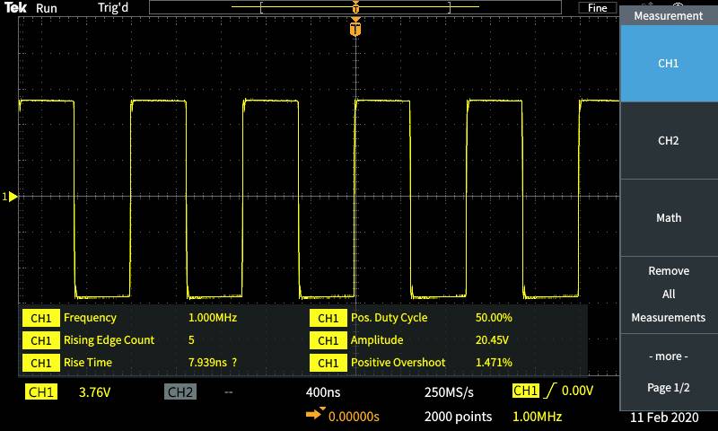 Tektronix TBS1052C-EDU Digital-Oszilloskop 50MHz 2-Kanal 1 GSa/s 20 kpts 1St.
