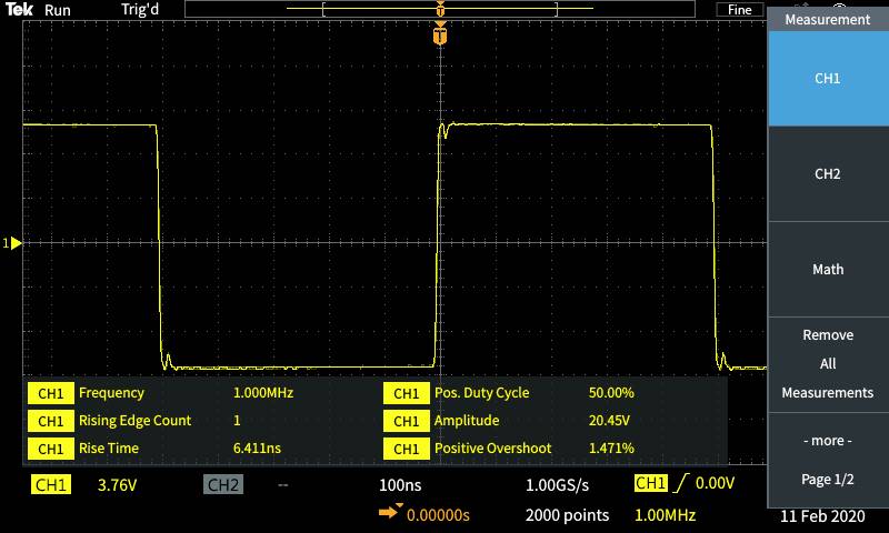 Tektronix TBS1052C-EDU Digital-Oszilloskop 50MHz 2-Kanal 1 GSa/s 20 kpts 1St.