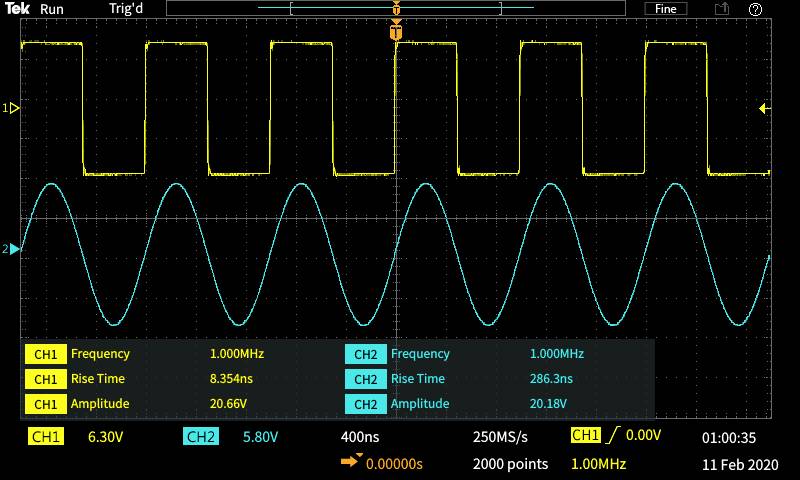 Tektronix TBS1052C-EDU Digital-Oszilloskop 50MHz 2-Kanal 1 GSa/s 20 kpts 1St.