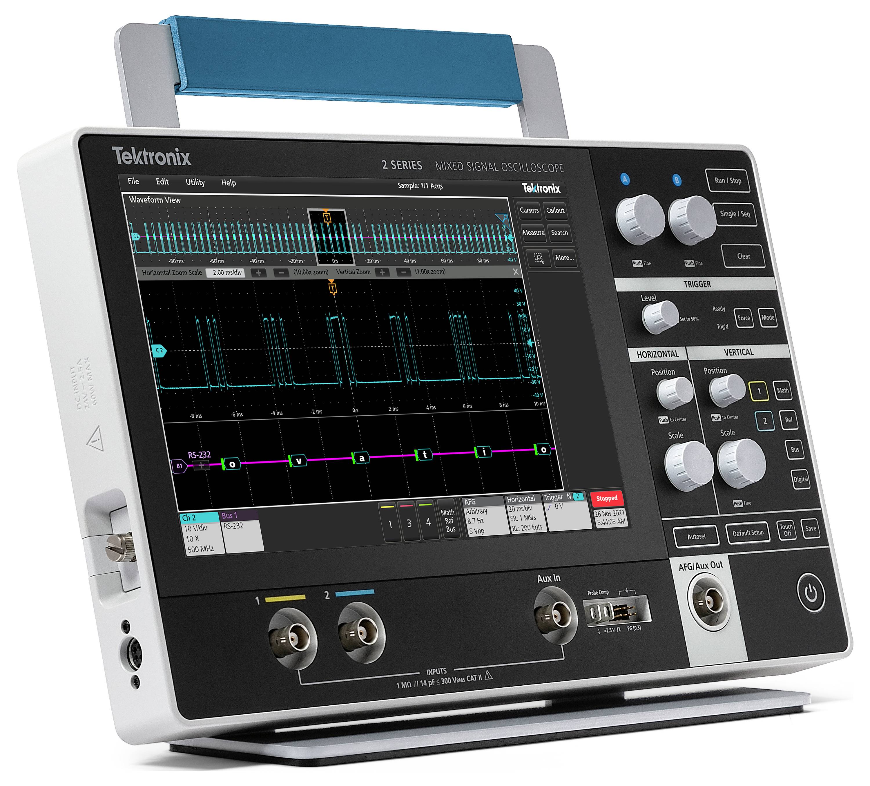 Tektronix MSO22-EDU 2-BW-200 Digital-Oszilloskop 200MHz 1.25 GSa/s 10000 kpts 1St.