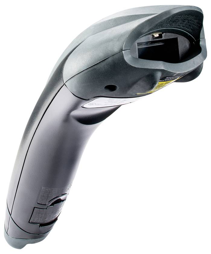 Ein Handscanner in Schwarz mit ergonomischem Design, verwendet für das Scannen von Barcodes.