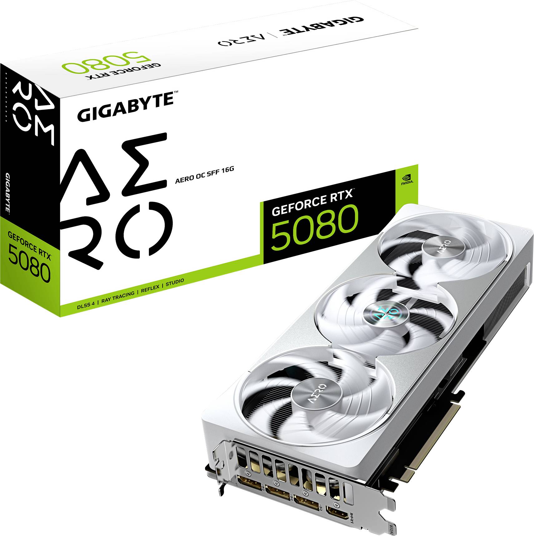 Gigabyte Grafikkarte Nvidia RTX 5080 AERO OC SFF 16GB GDDR7-RAM PCIe x16 HDMI® 2.1, DisplayPort 2.1