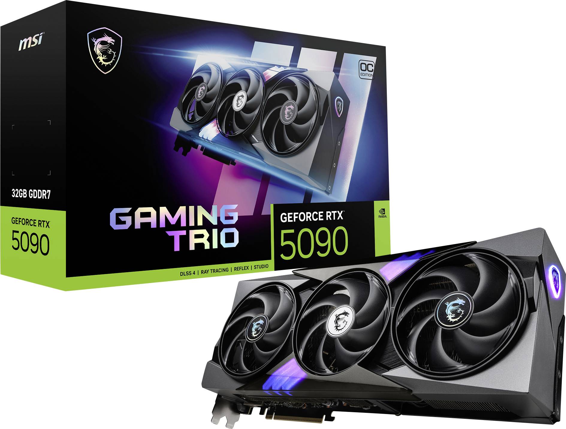MSI Grafikkarte RTX 5090 32GB GAMING TRIO OC 32 GB GDDR7-RAM PCIe x16 HDMI® 2.1, DisplayPort 2.1
