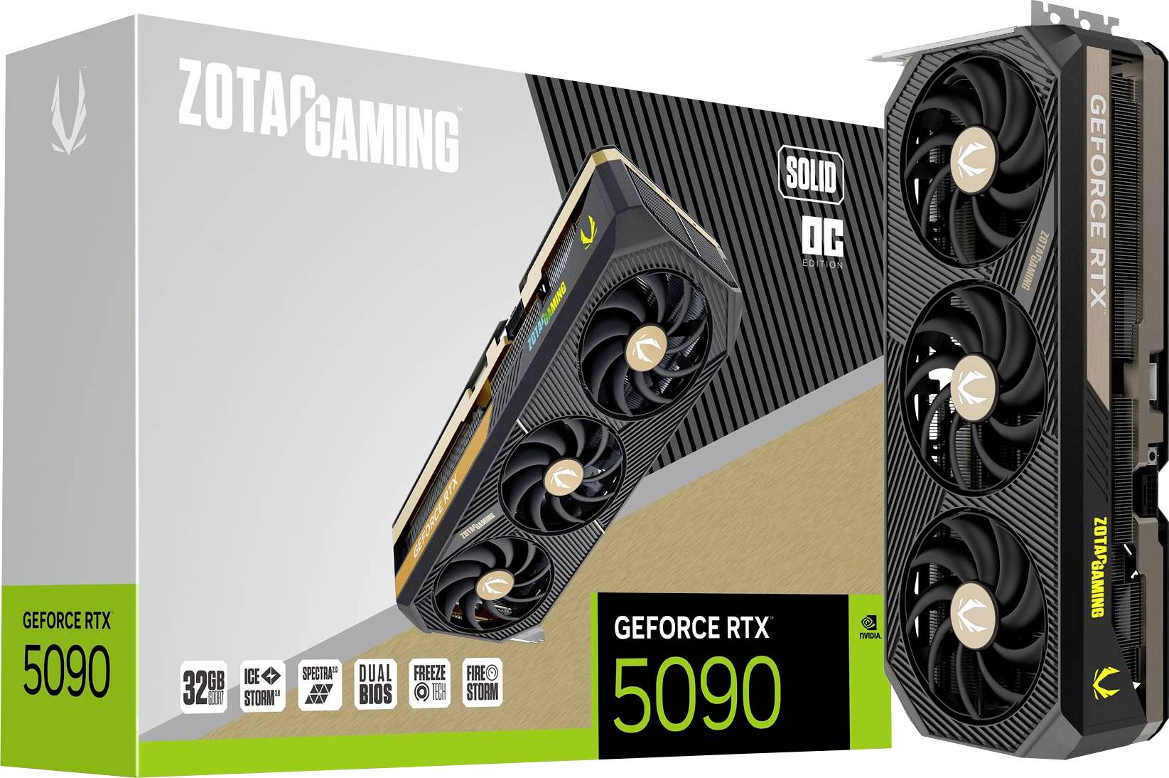 Zotac Grafikkarte RTX 5090 SOLID OC 32GB 32 GB GDDR7-RAM PCIe x16 HDMI® 2.1, DisplayPort 2.1