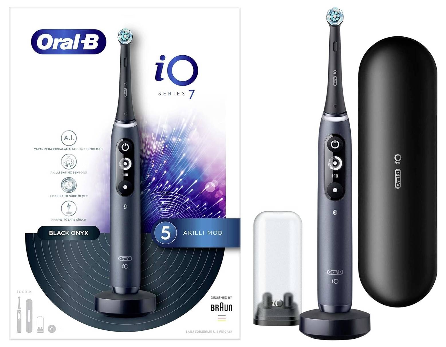 Oral-B iO7 Series Black Onyx iO7 Elektrische Zahnbürste Schwarz