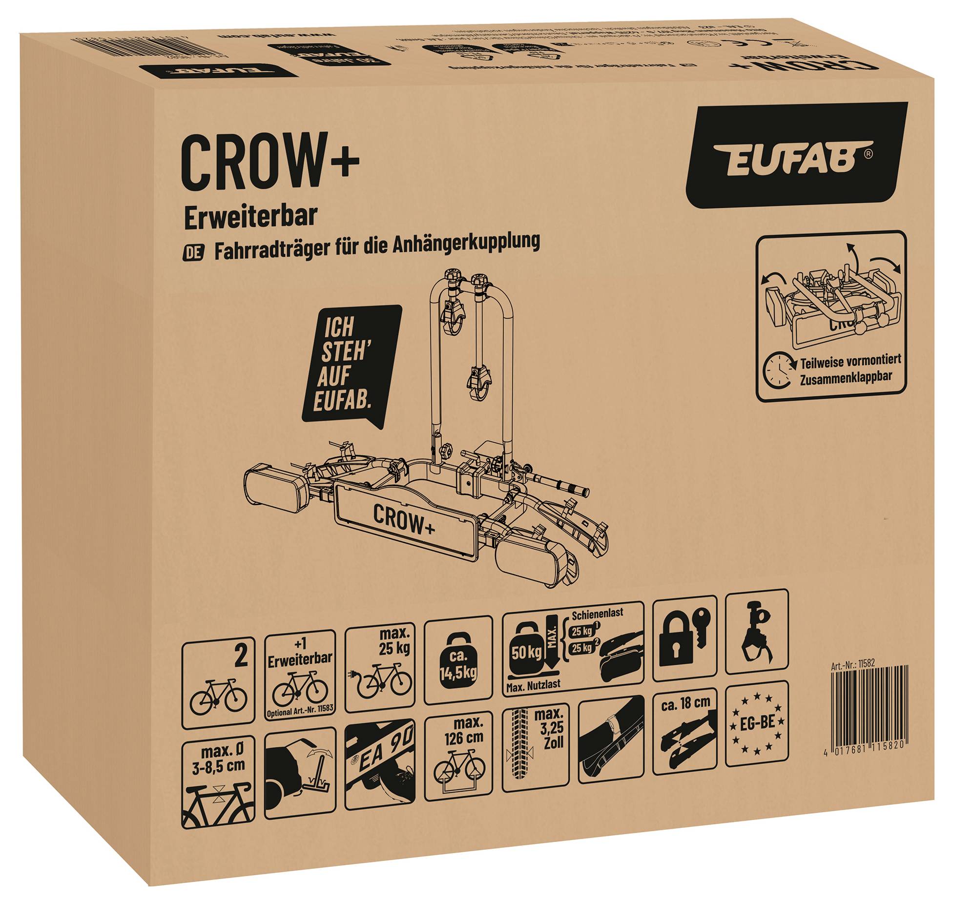 Eufab Fahrradträger Crwo Plus 11582 Anzahl Fahrräder=2