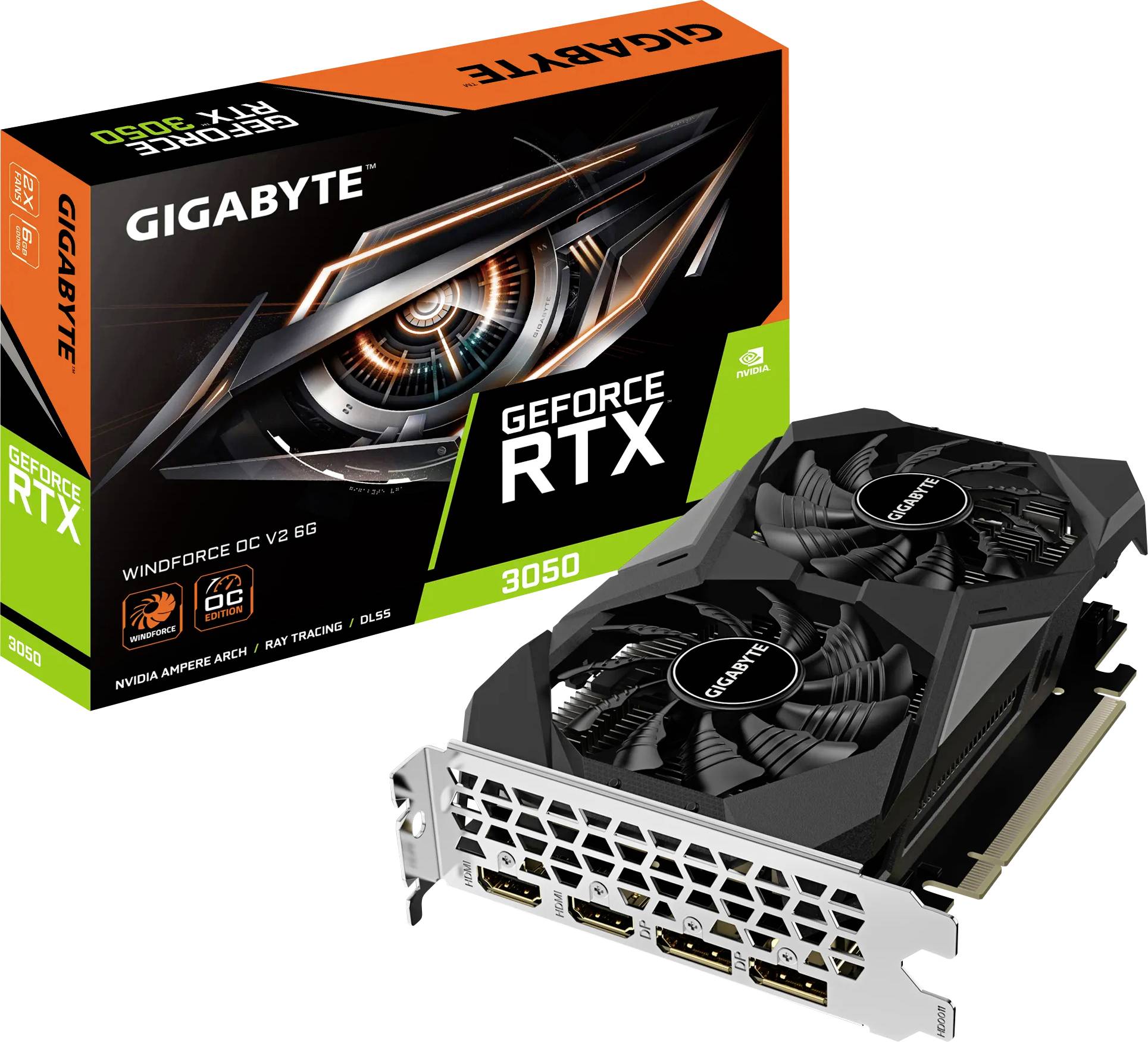 Gigabyte Grafikkarte Nvidia GeForce RTX 3050 GeForce RTX 3050 6GB GDDR6-VRAM PCIe DisplayPort, HDMI® 2.1