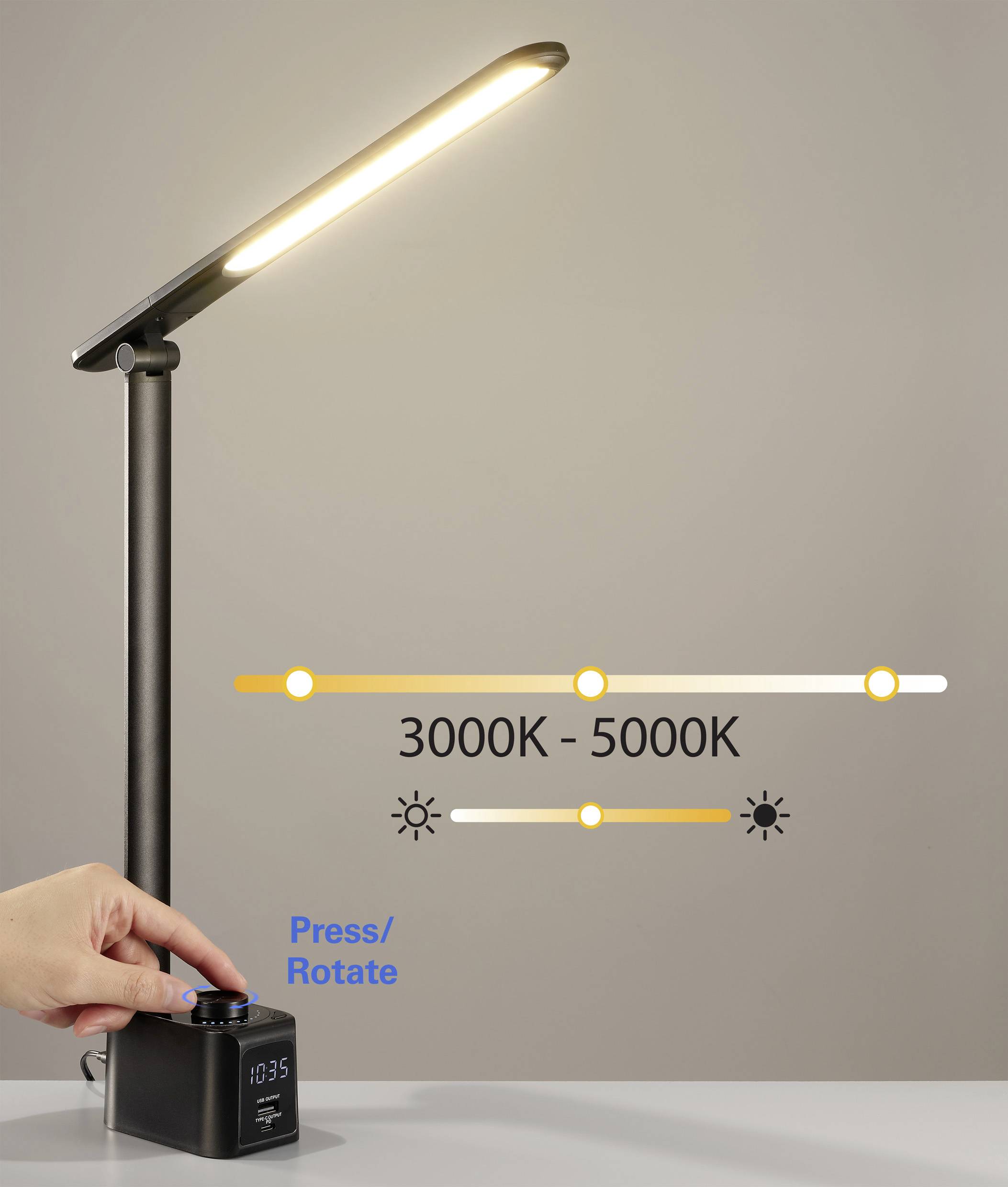 Sygonix SY-6770690 LED-Schreibtischleuchte LED LED EEK: F (A - G) Schwarz