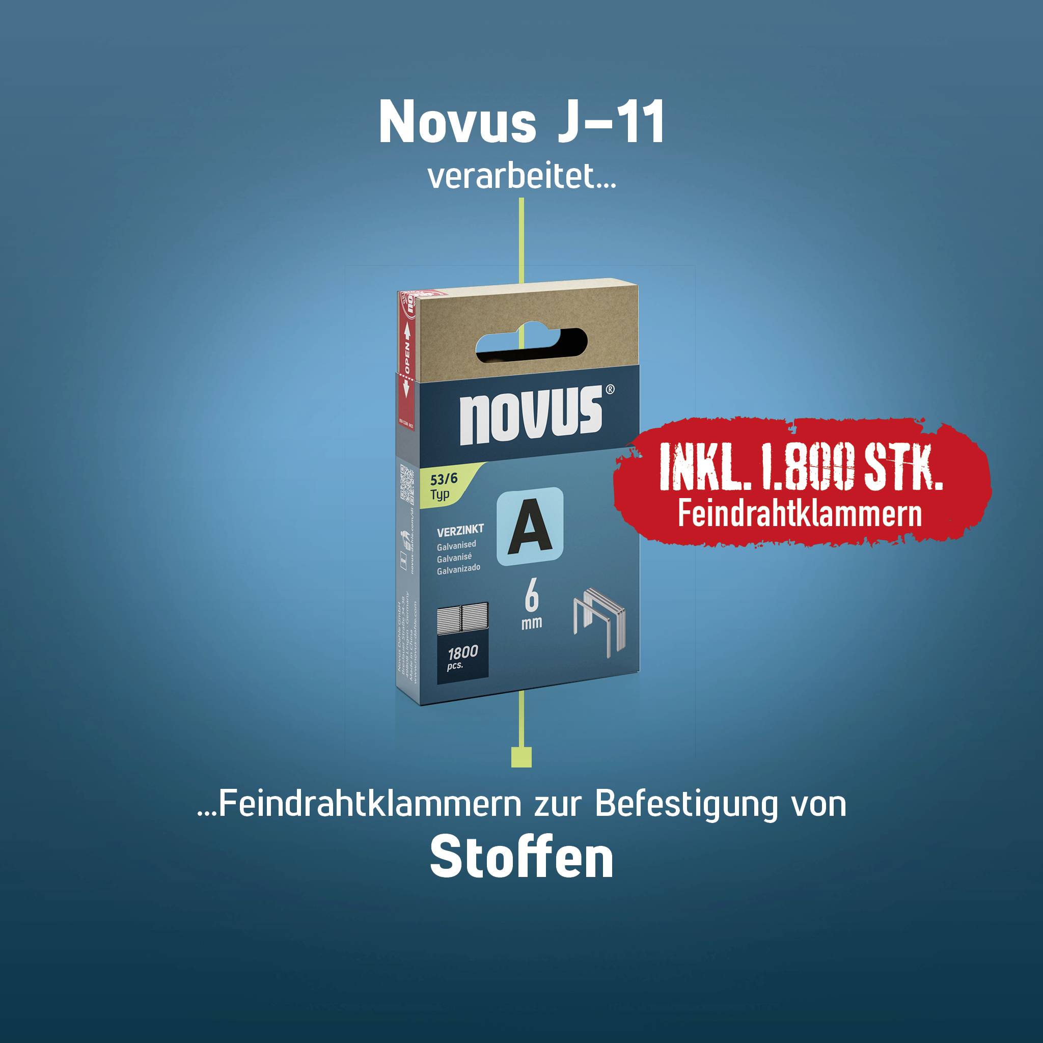 Novus Tools J-11 030-0455 Handtacker Klammernlänge 4 - 8mm