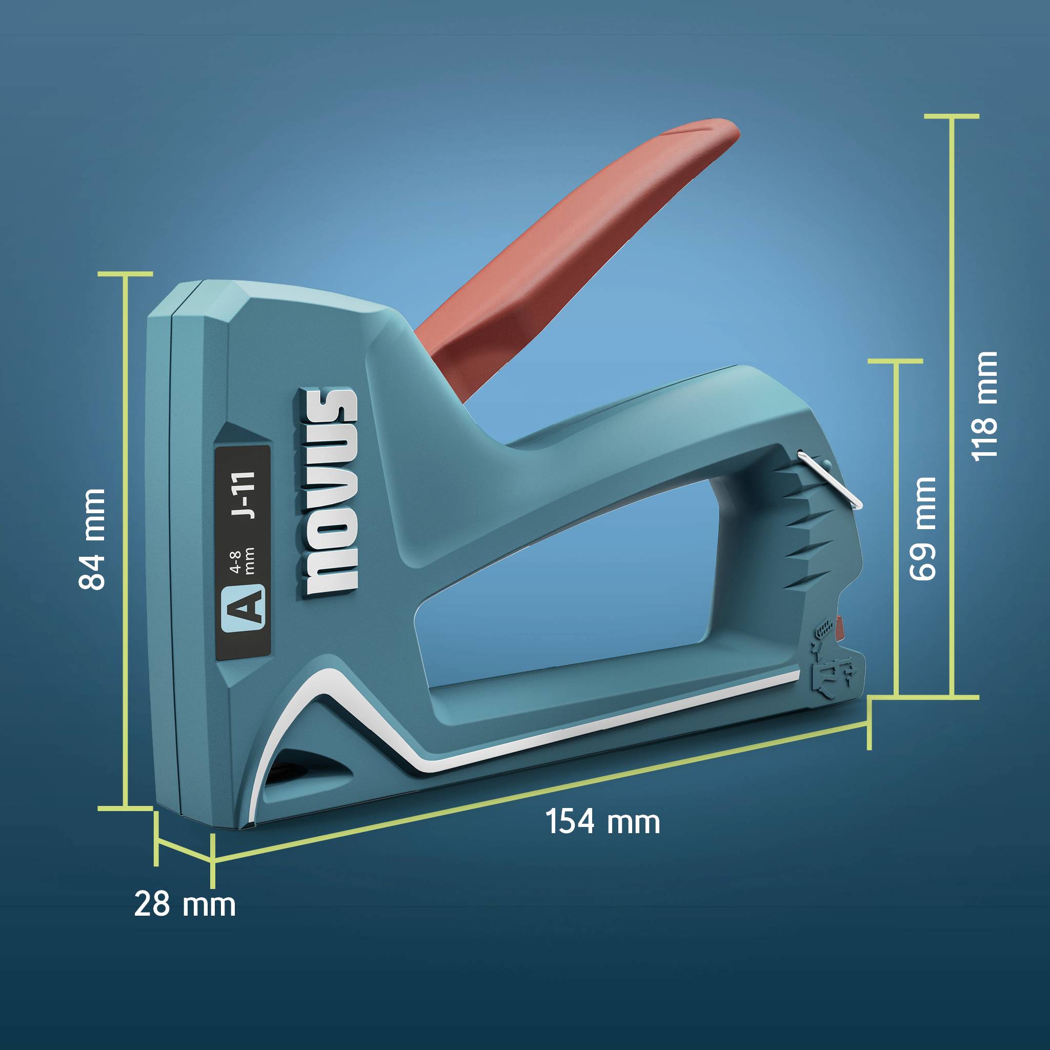 Novus Tools J-11 030-0455 Handtacker Klammernlänge 4 - 8mm