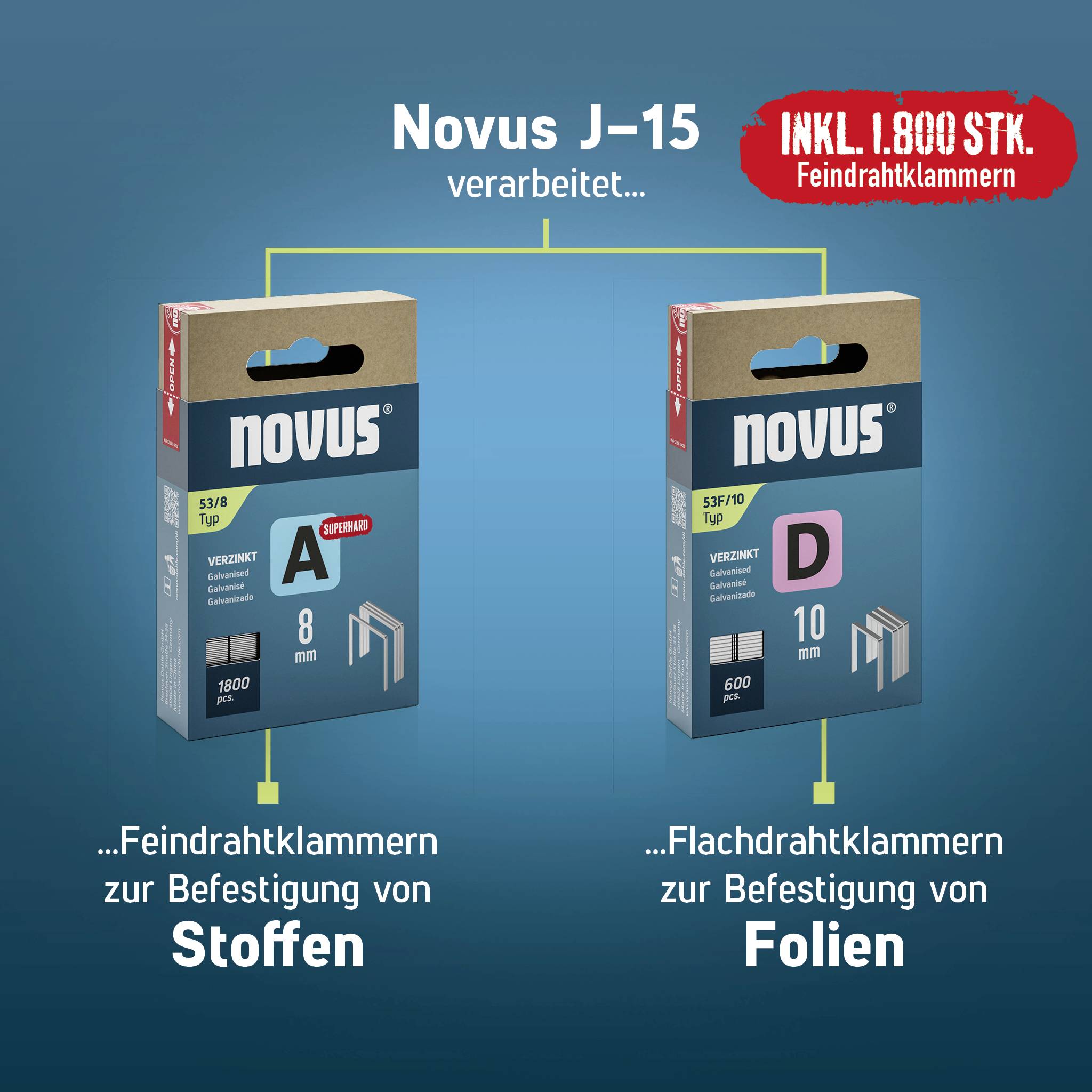 Novus Tools J-15 030-0457 Handtacker Klammernlänge 4 - 10 mm