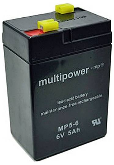 Multipower MP5-6 123143 Bleiakku 6 V 5 Ah Blei-Vlies (AGM) (B x H x T) 70 x 106 x 47 mm Flachstecke