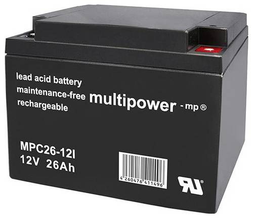 multipower MPC26-12I 136090 Bleiakku 12 V 26 Ah Blei-Vlies (AGM) (B x H x T) 166 x 125 x 175 mm M5-Schraubanschluss